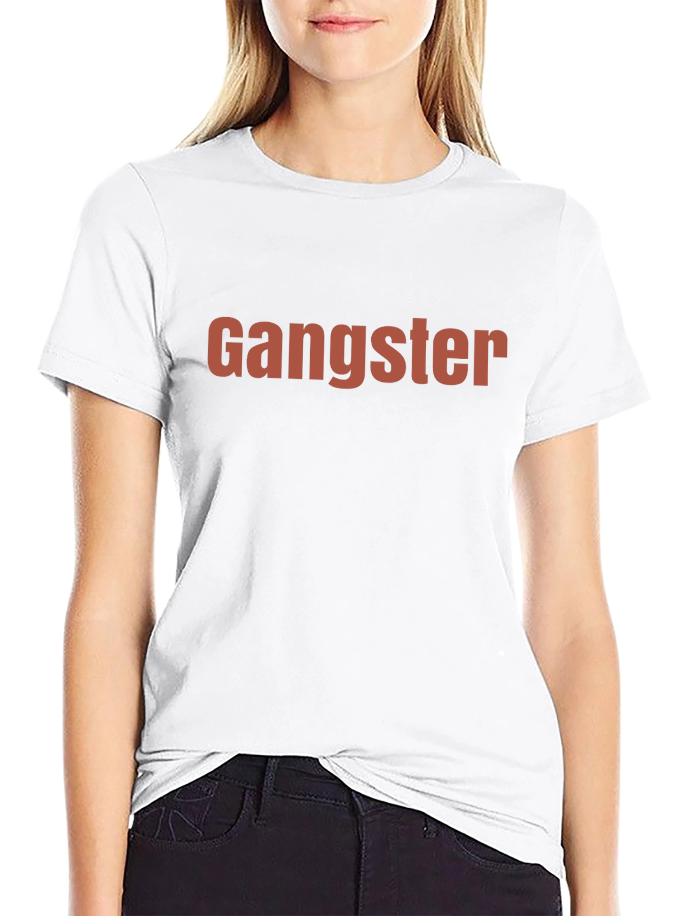 Gangster Graphic Print Crew Neck Tee