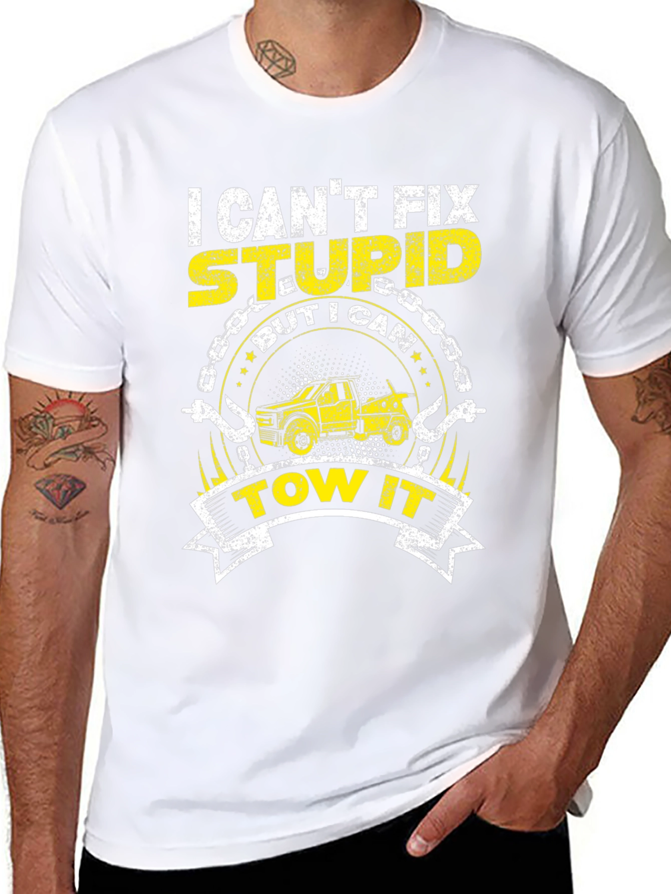 I Cant Fix Stupid Tow Truck T-Shirt