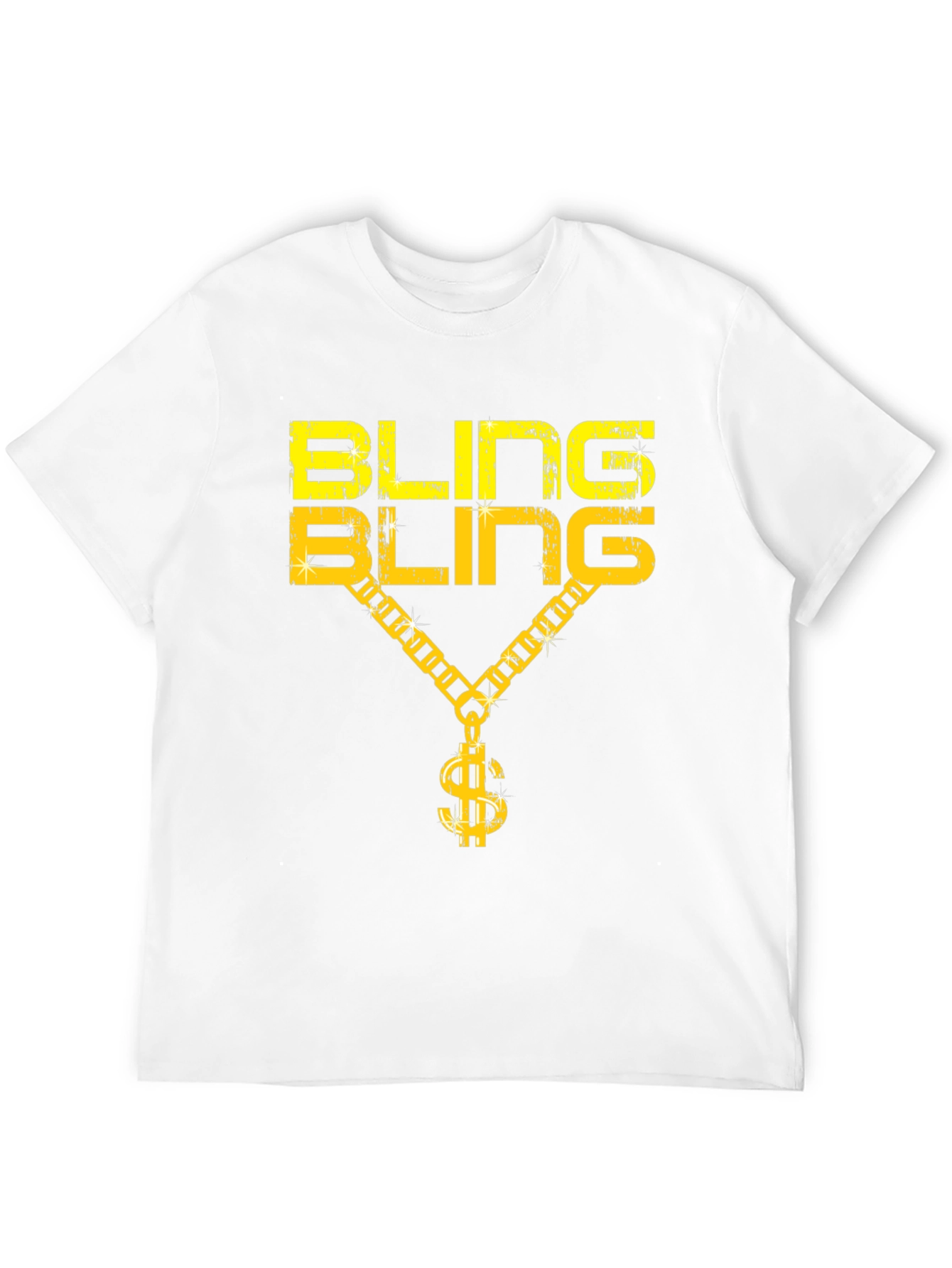 Bling Bling Graphic Print Crew Neck T-Shirt