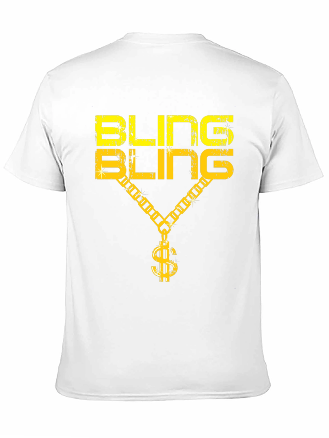 Bling Bling Graphic Print Crew Neck T-Shirt