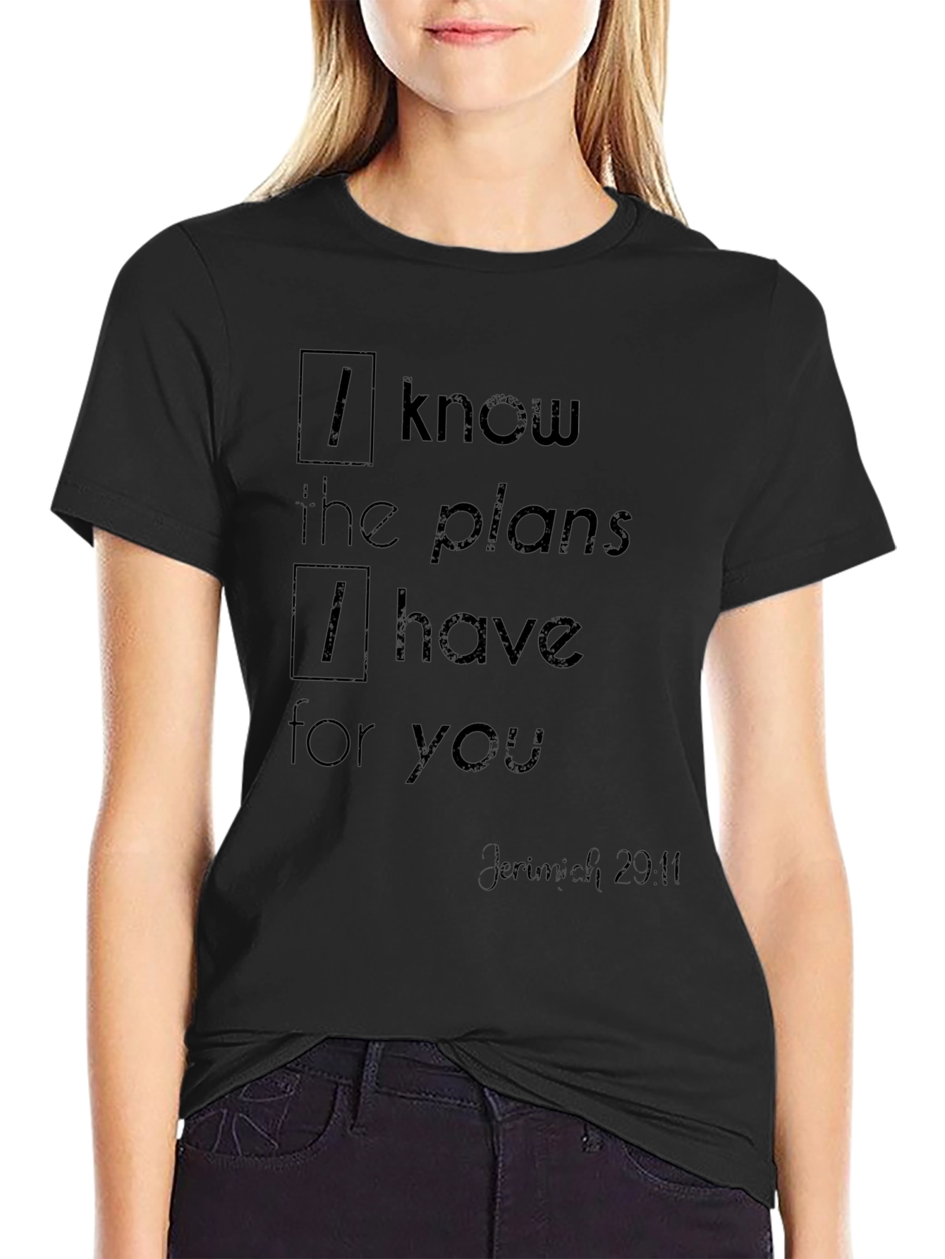 Faith-Inspired Jeremiah 29:11 Black T-Shirt