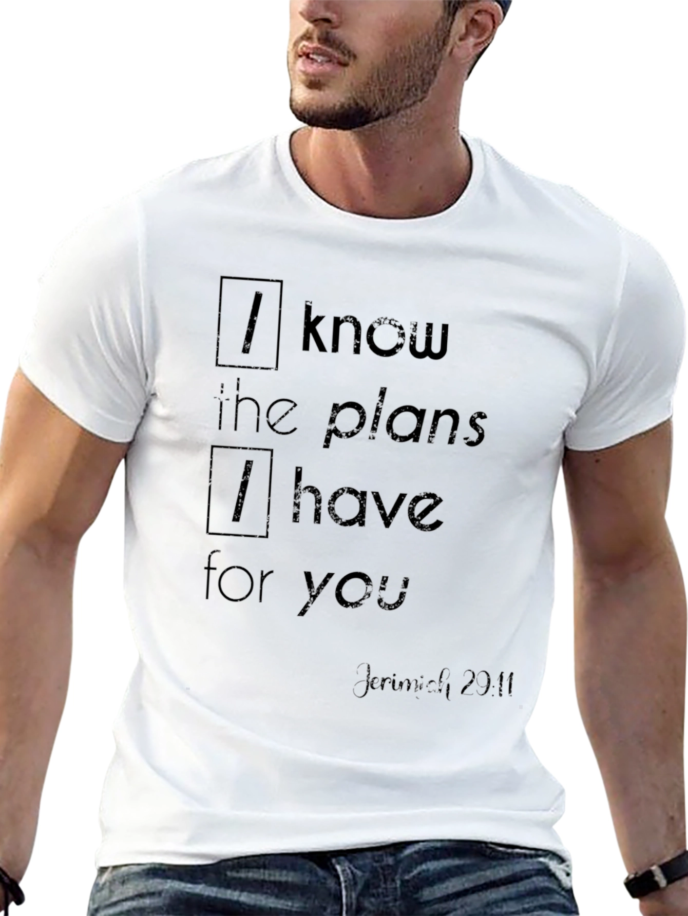 Faith-Inspired Jeremiah 29:11 Black T-Shirt