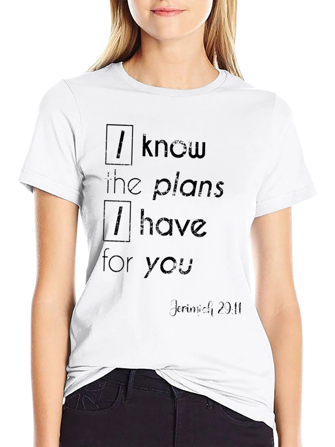 Faith-Inspired Jeremiah 29:11 Black T-Shirt