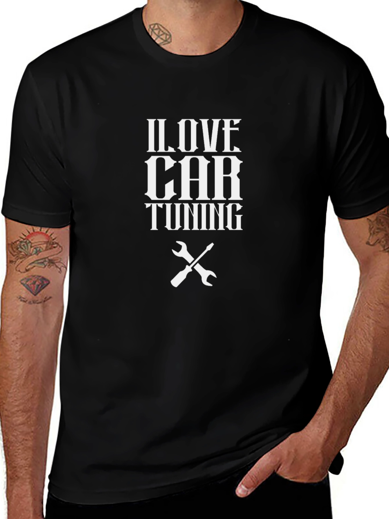 I Love Car Tuning Black T-Shirt