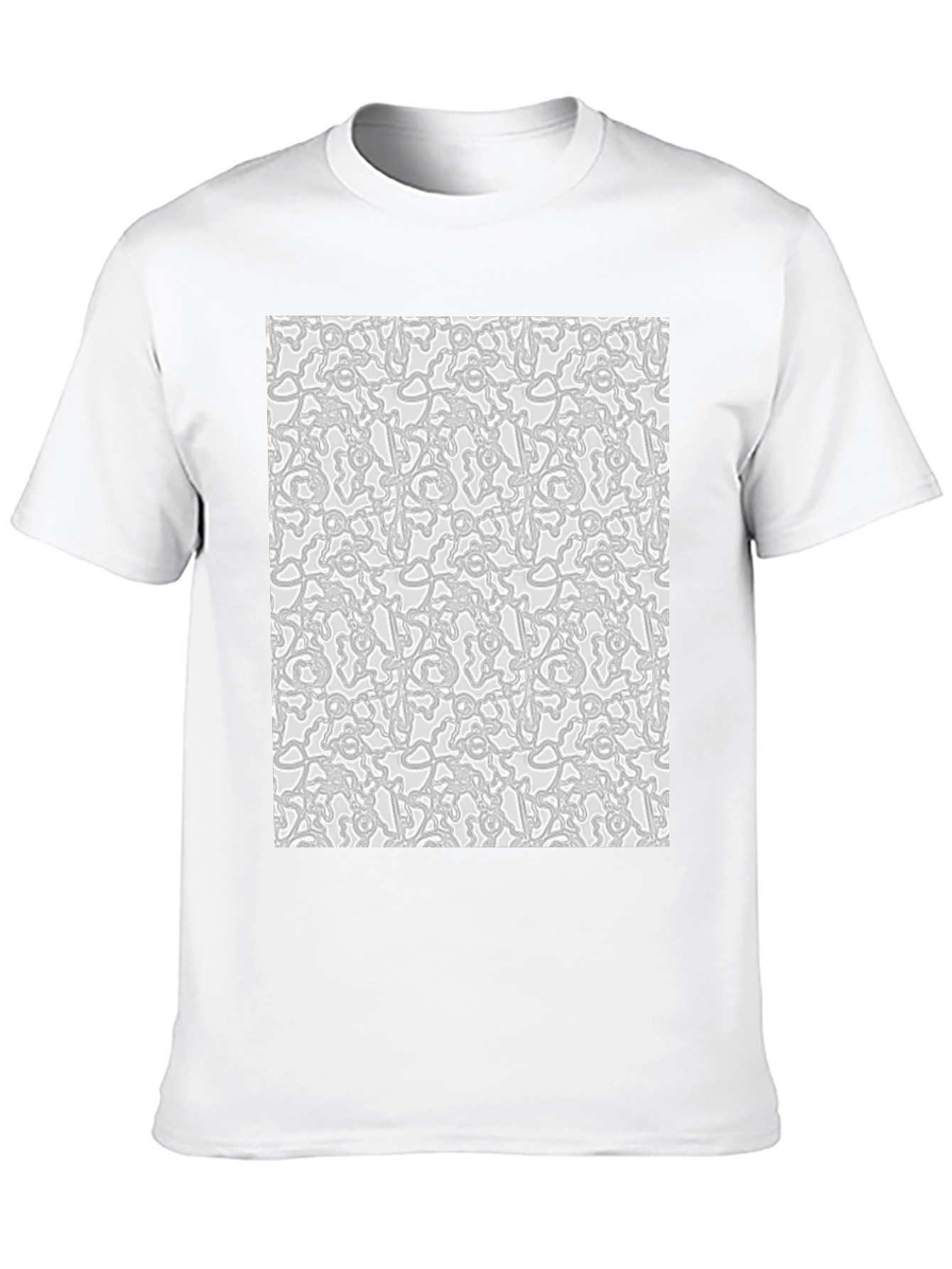 Abstract Pattern Print Black Crew Neck Tee
