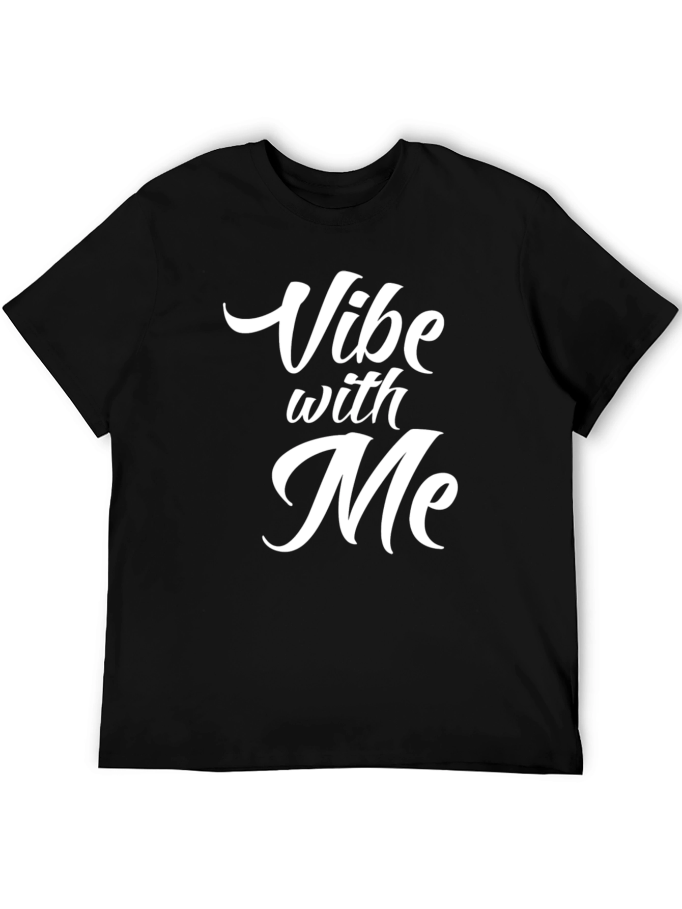 Vibe With Me Graphic Tee - Trendy Black T-Shirt