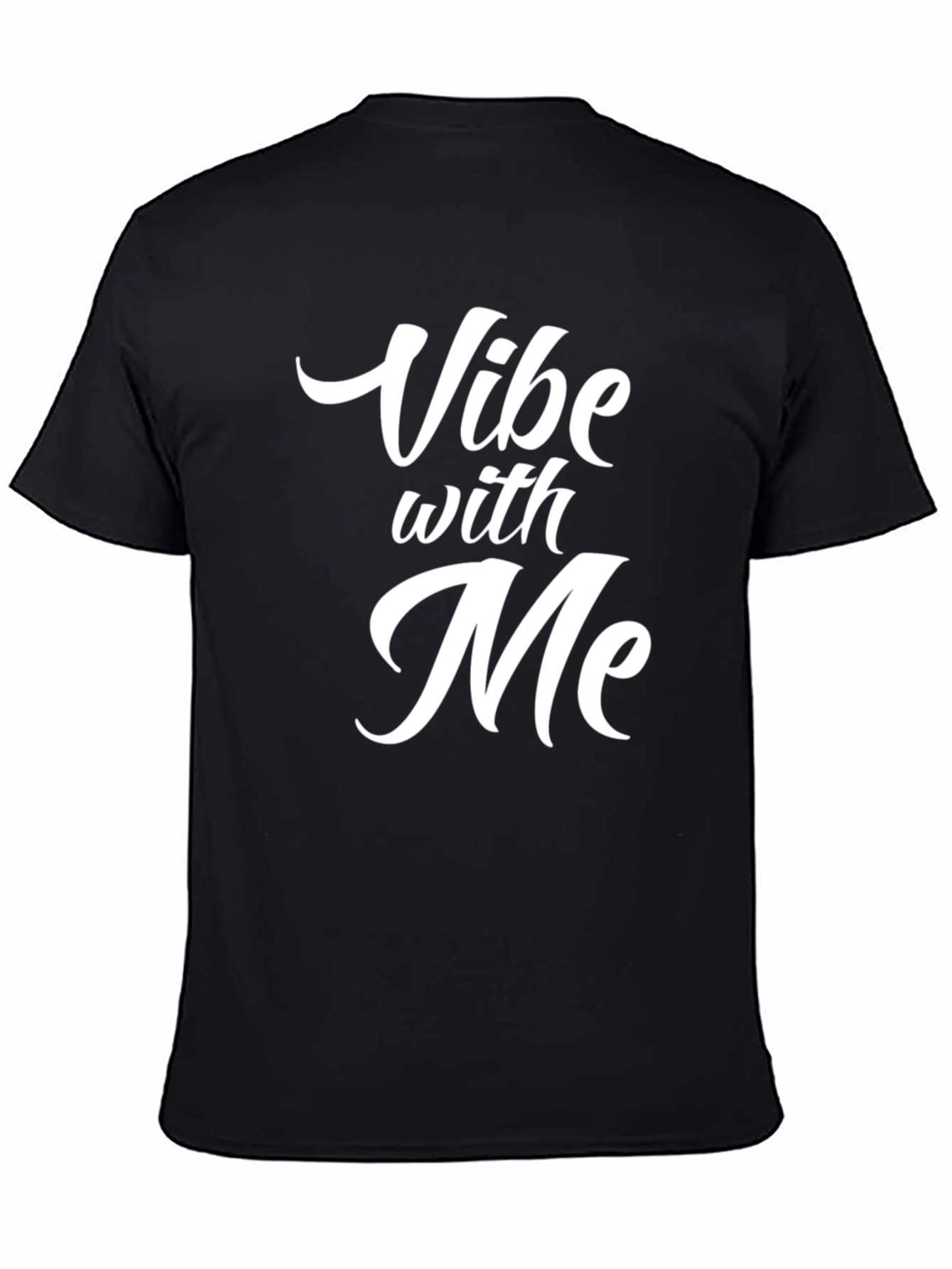 Vibe With Me Graphic Tee - Trendy Black T-Shirt