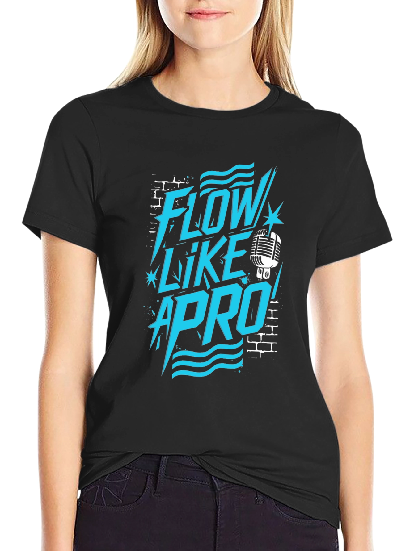 Flow Like A Pro Black Graphic Tee