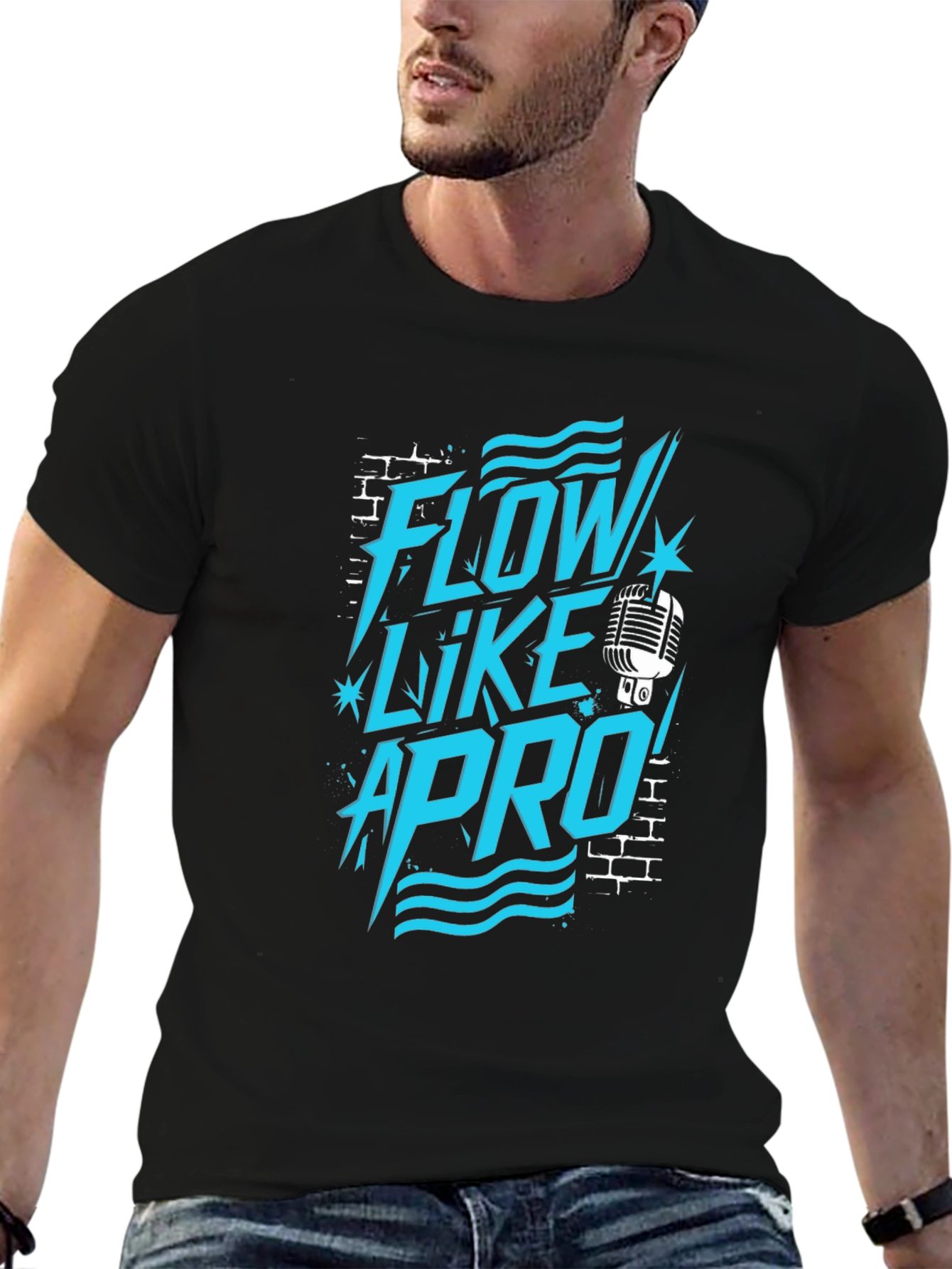 Flow Like A Pro Black Graphic Tee