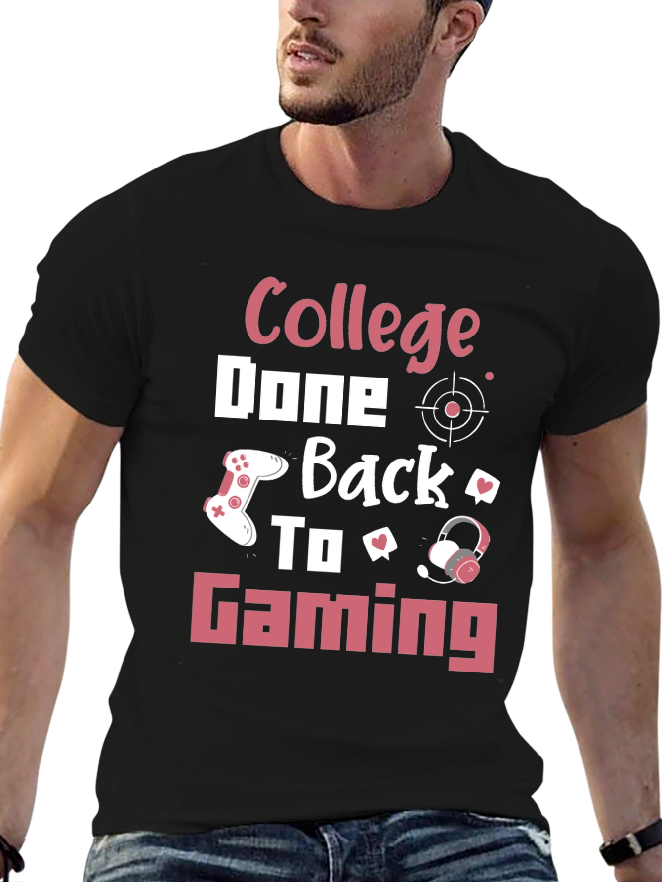 College Done Back to Gaming Graphic Tee