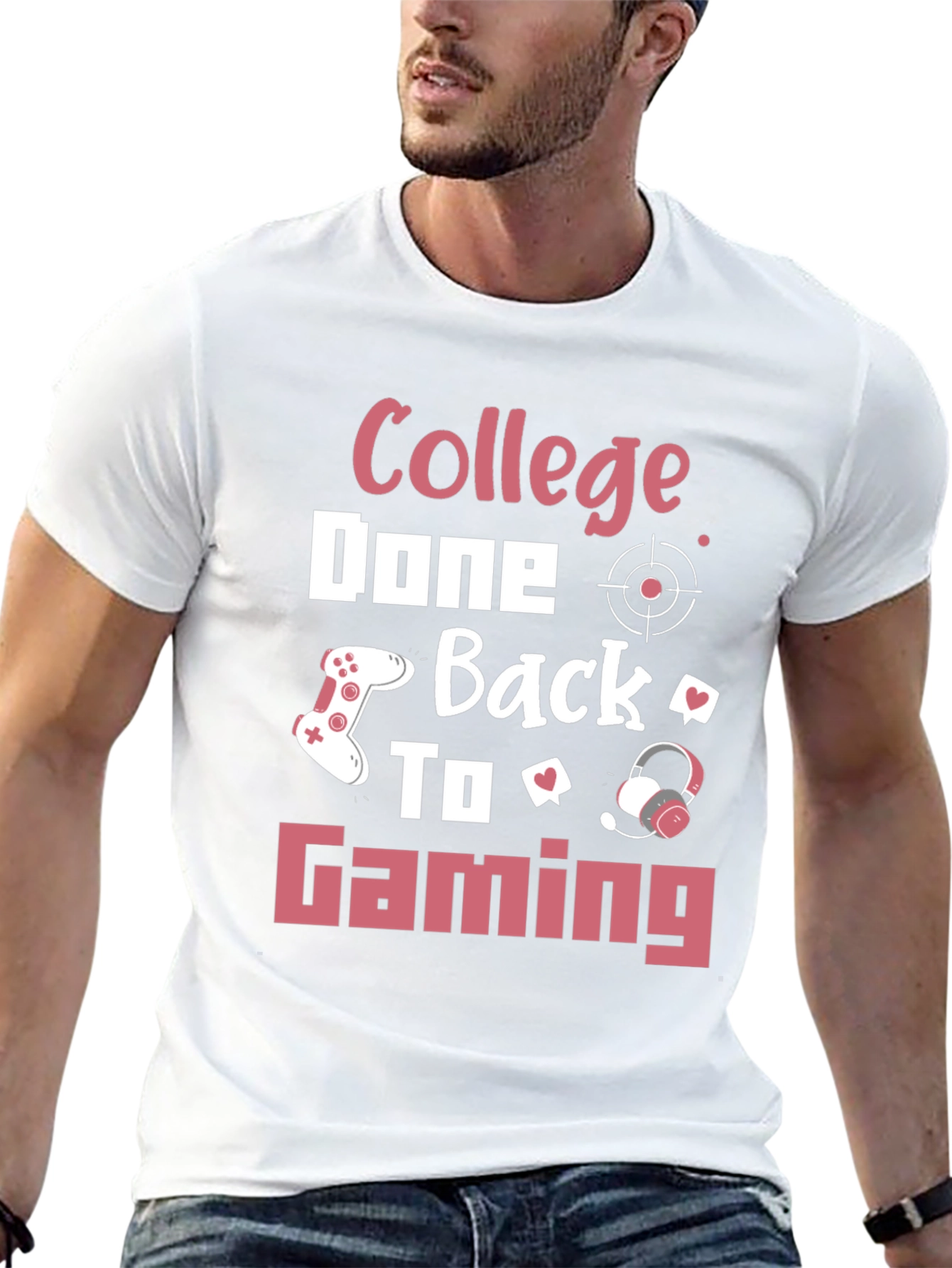 College Done Back to Gaming Graphic Tee
