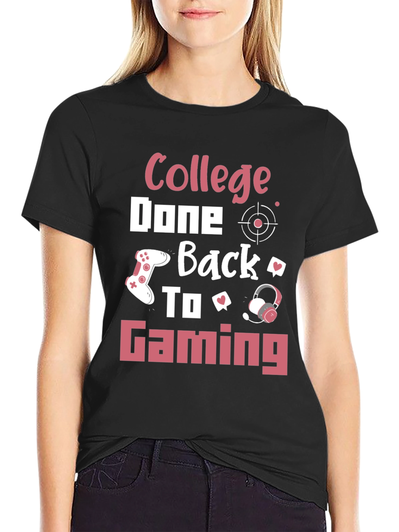 College Done Back to Gaming Graphic Tee