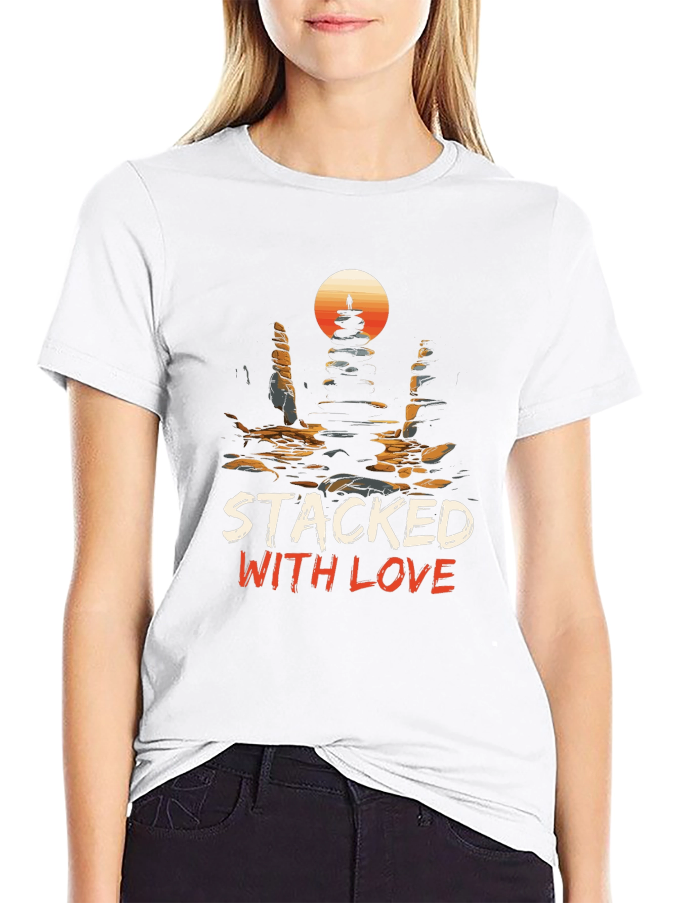 Stacked with Love Graphic Tee - Unique Design