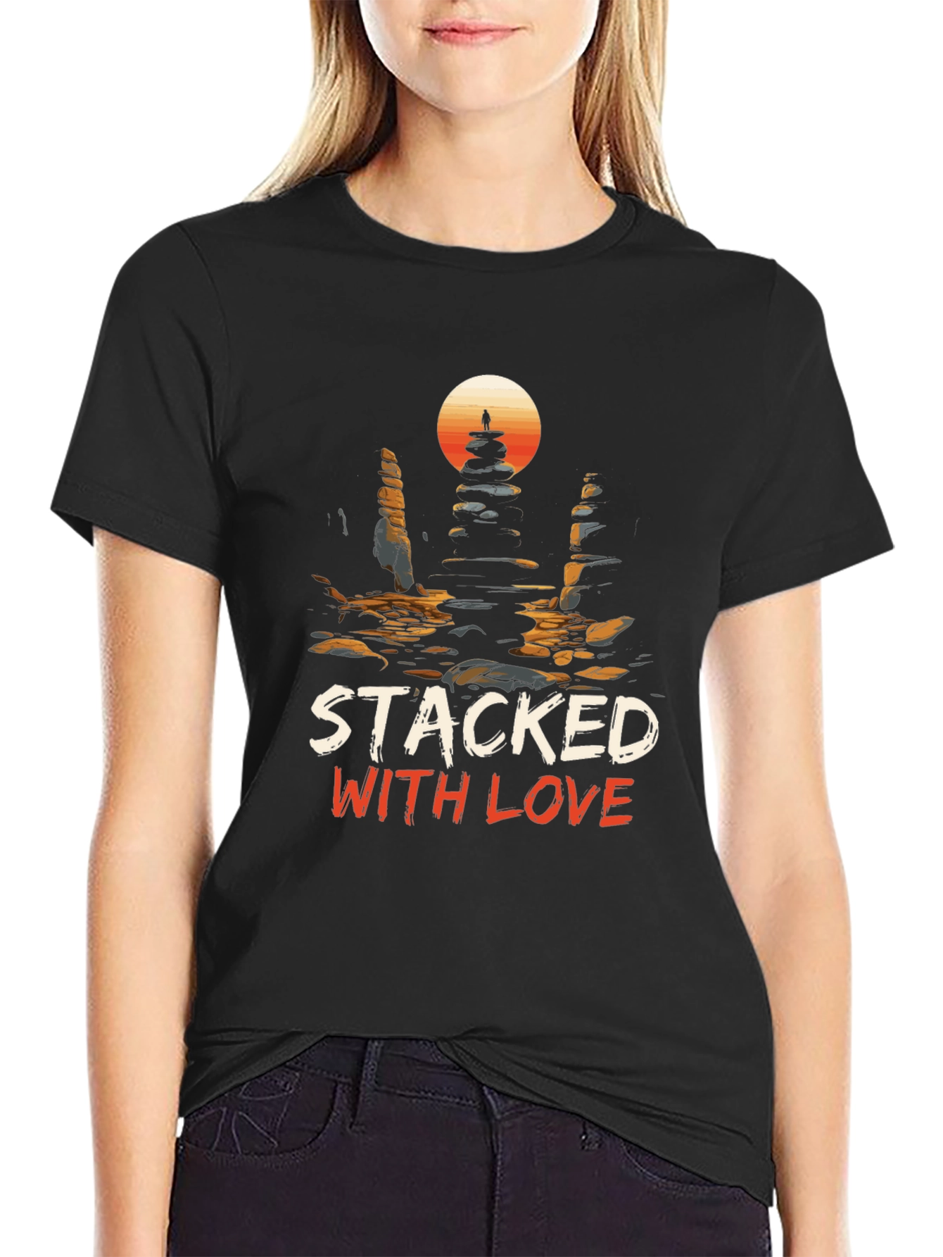 Stacked with Love Graphic Tee - Unique Design