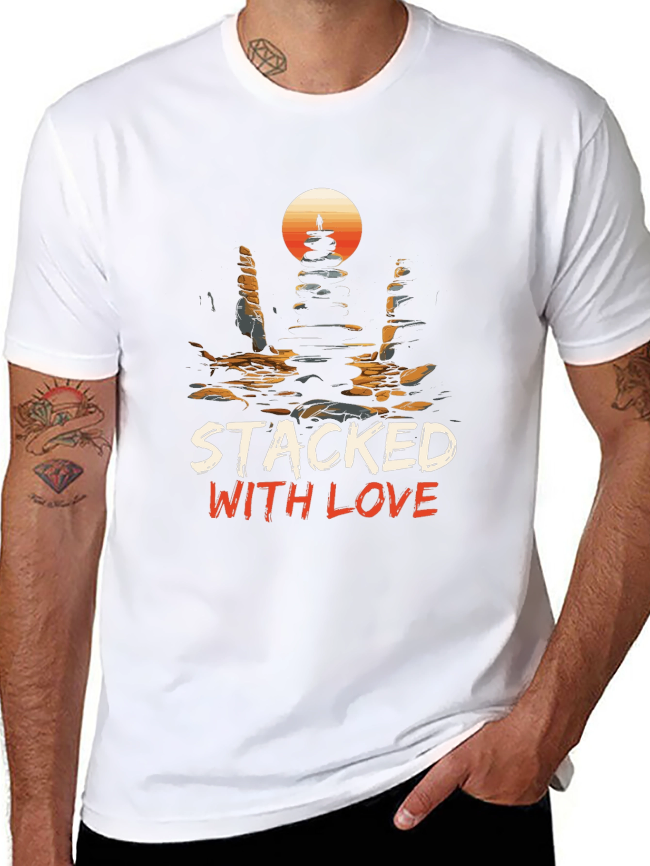 Stacked with Love Graphic Tee - Unique Design