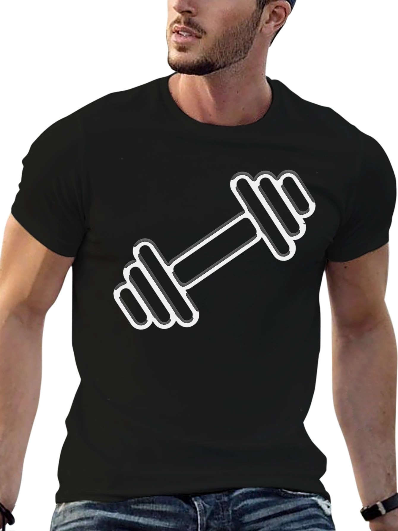 Dumbbell Graphic T-Shirt - Gym Workout Tee