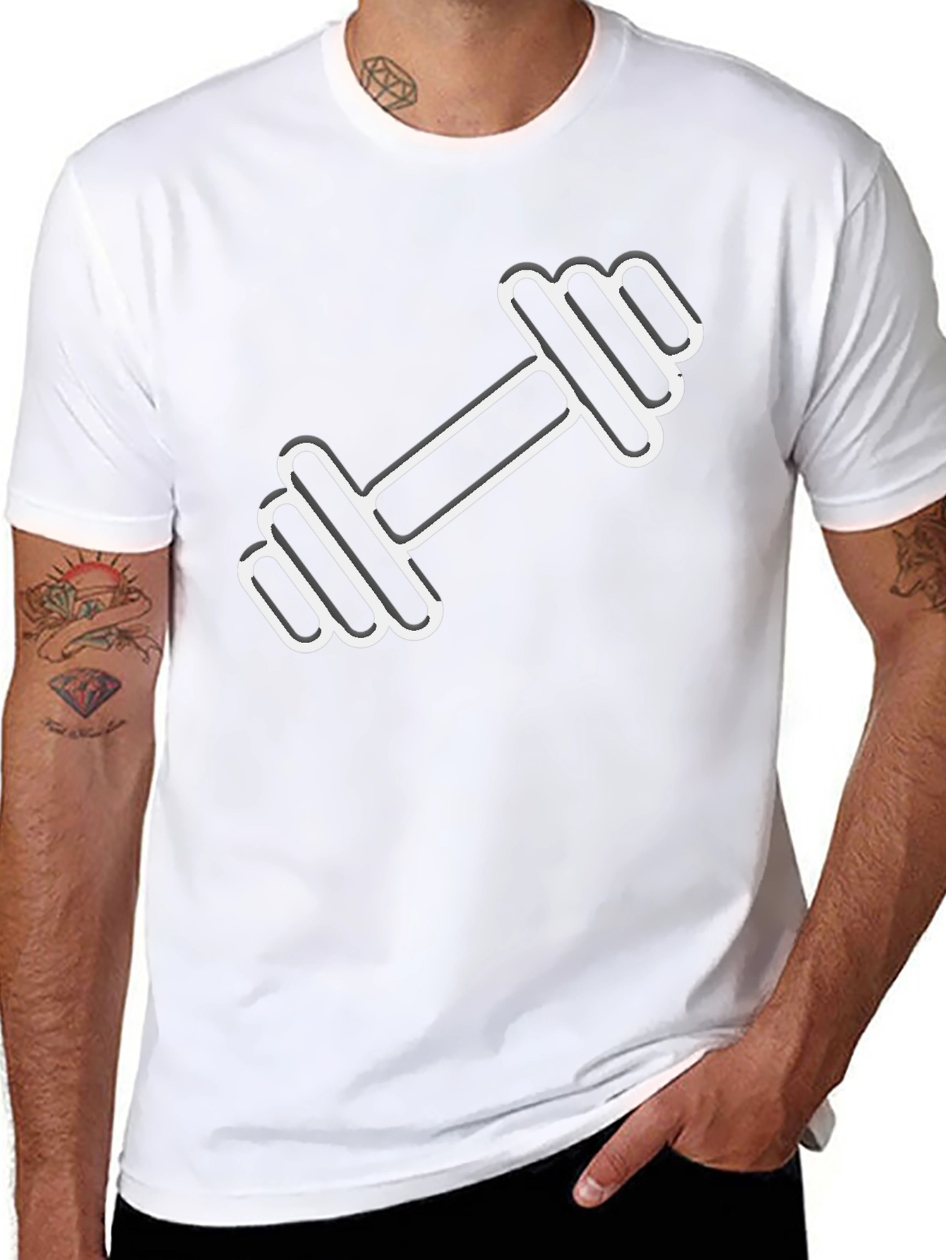 Dumbbell Graphic T-Shirt - Gym Workout Tee