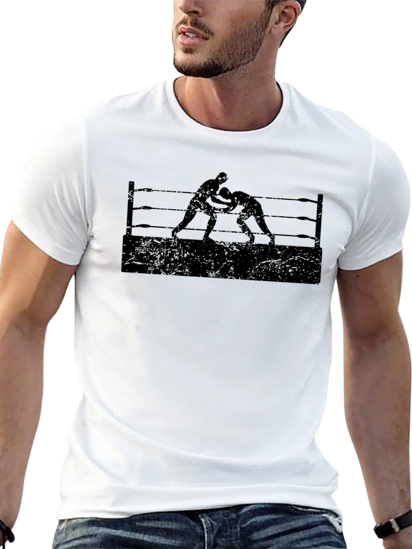 Wrestling Ring Black Graphic Tee