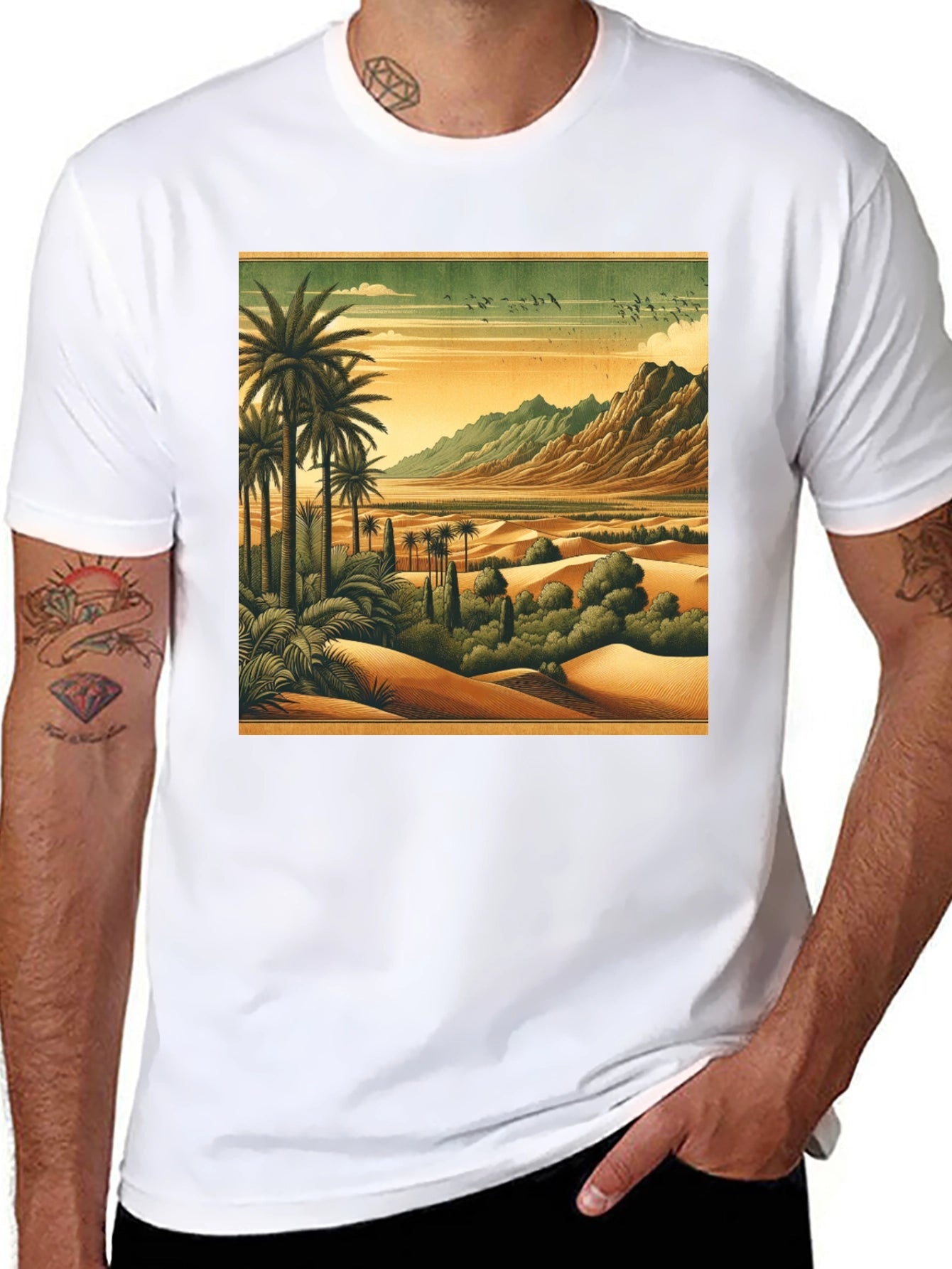 Retro Desert Oasis Graphic T-Shirt