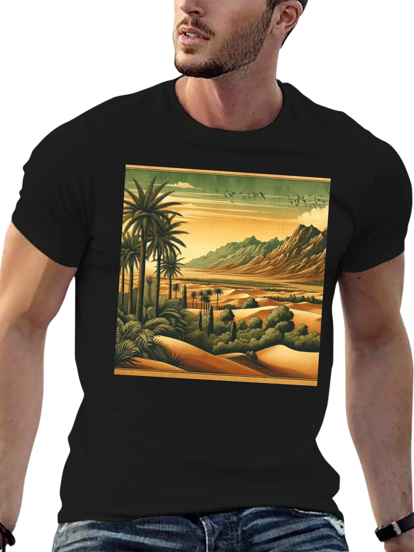 Retro Desert Oasis Graphic T-Shirt