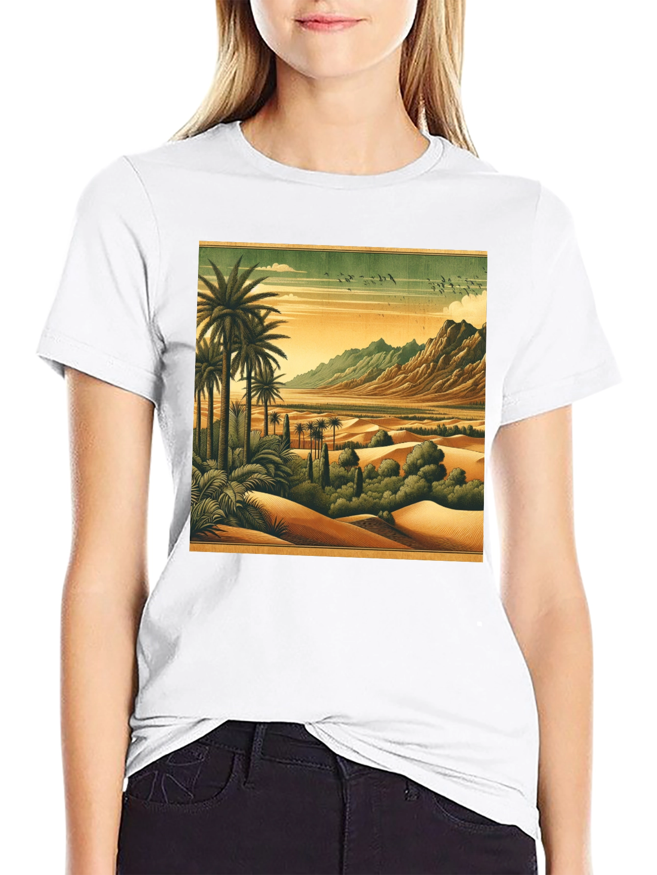 Retro Desert Oasis Graphic T-Shirt