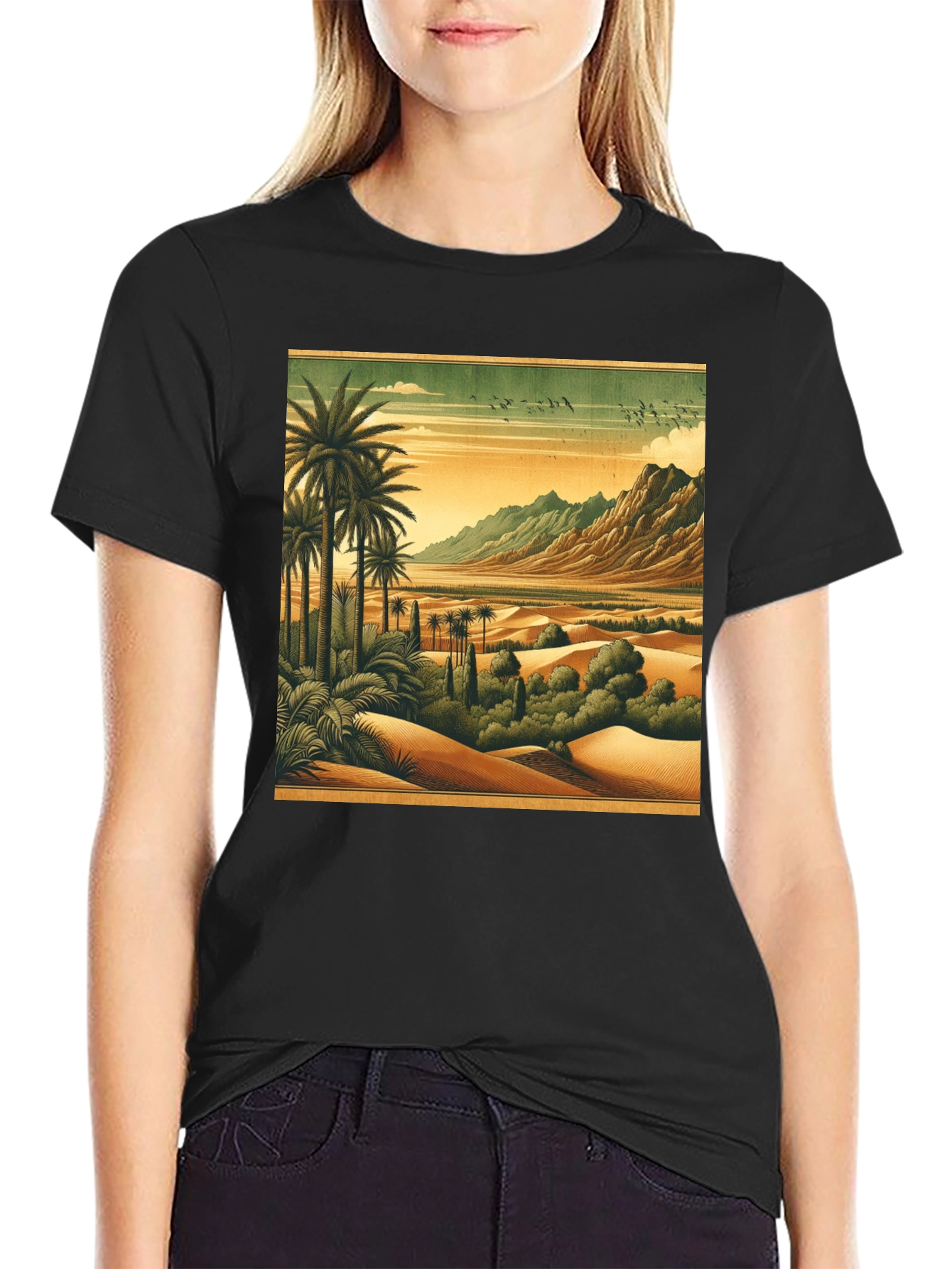 Retro Desert Oasis Graphic T-Shirt