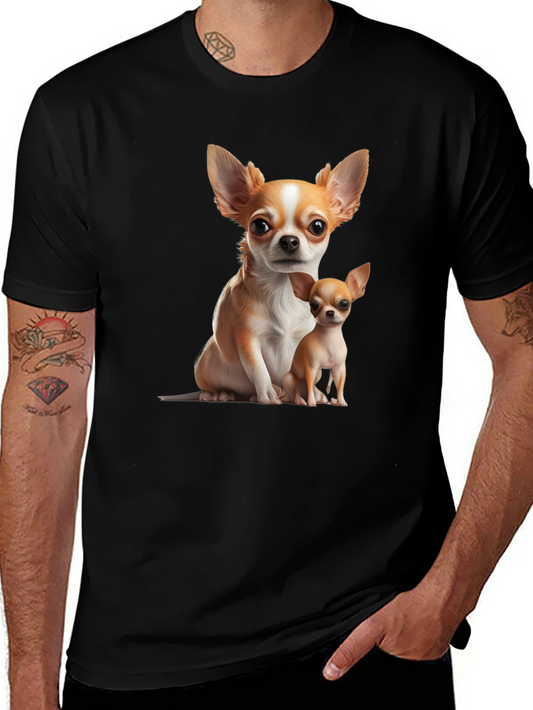 Chihuahua Print Black T-Shirt