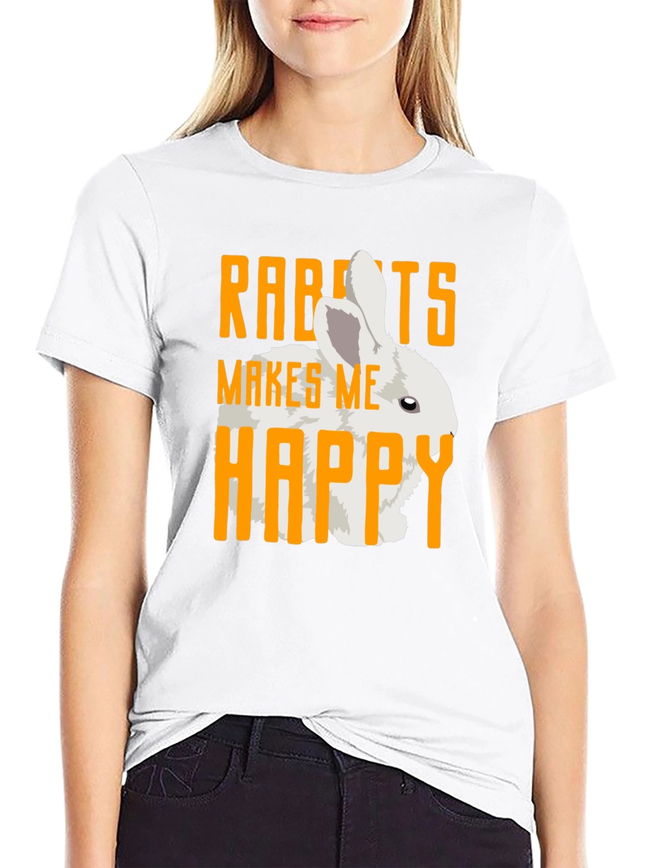 Rabbits Make Me Happy Graphic Tee