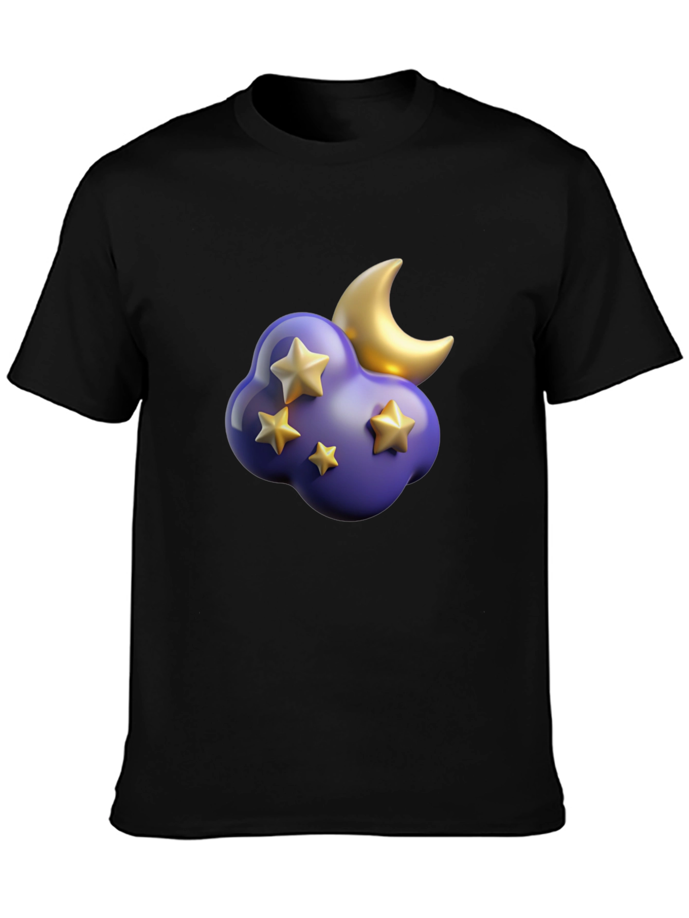 Dreamy Night T-Shirt: Starry Cloud and Moon Graphic Tee