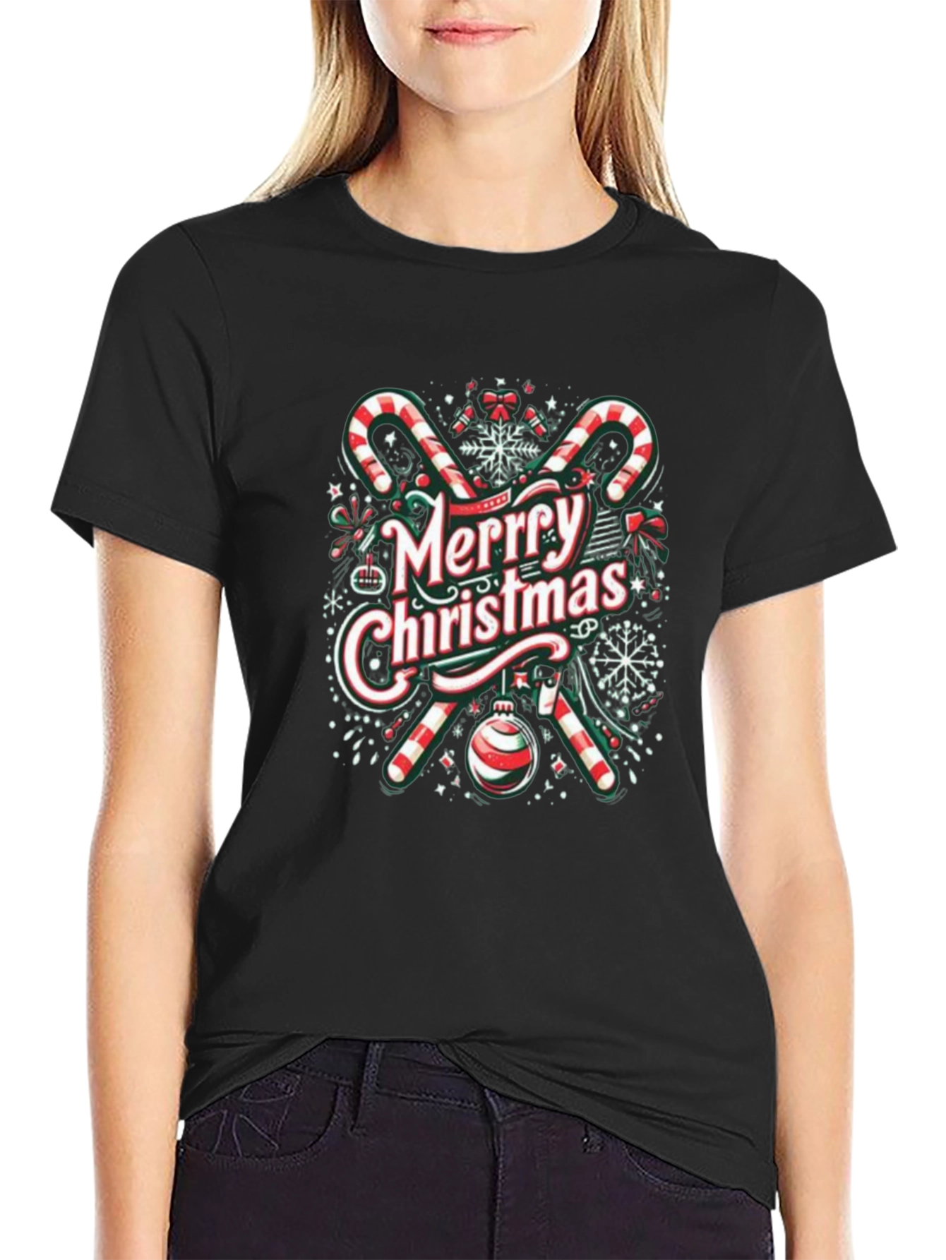 Merry Christmas Graphic Tee - Holiday Cheer