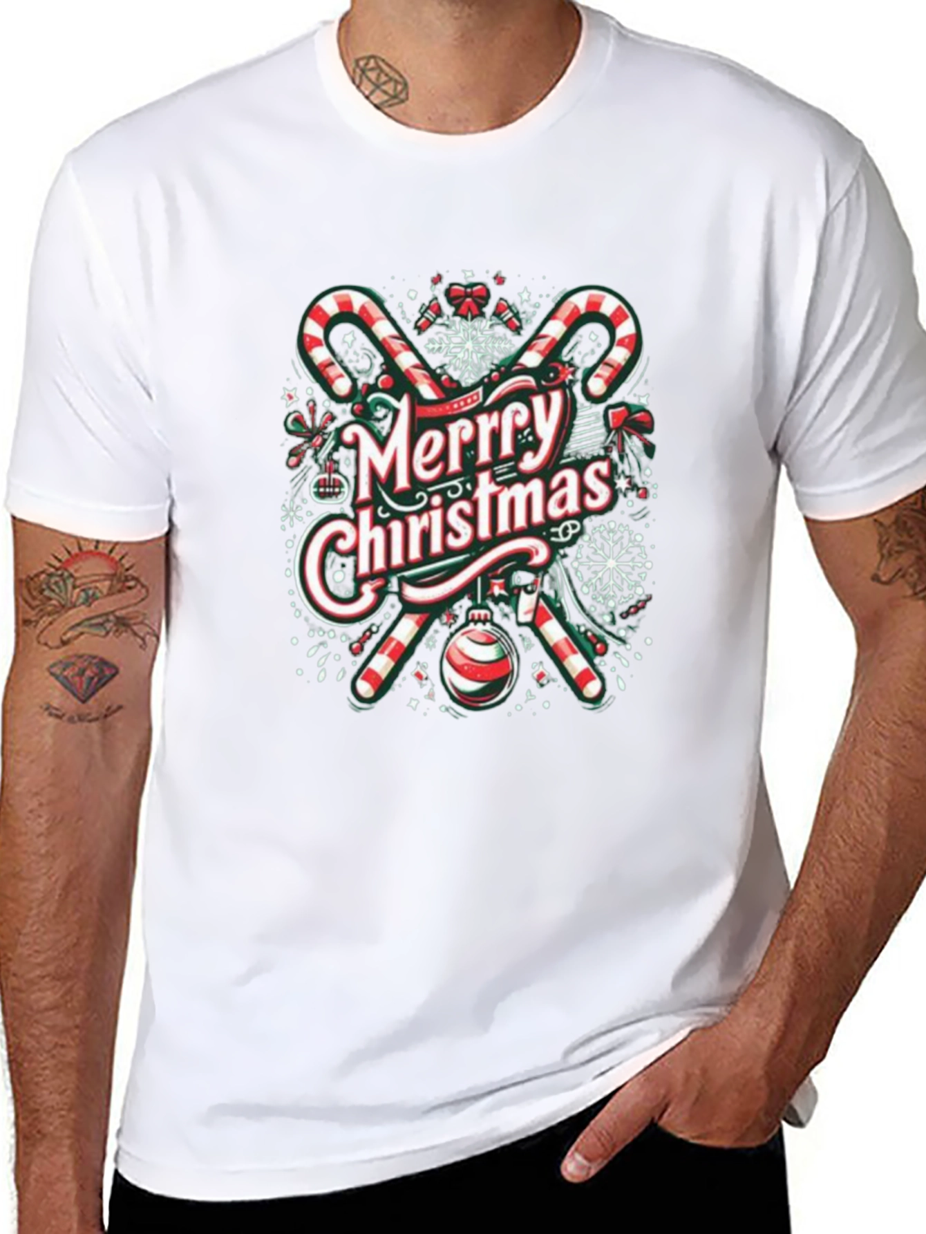 Merry Christmas Graphic Tee - Holiday Cheer