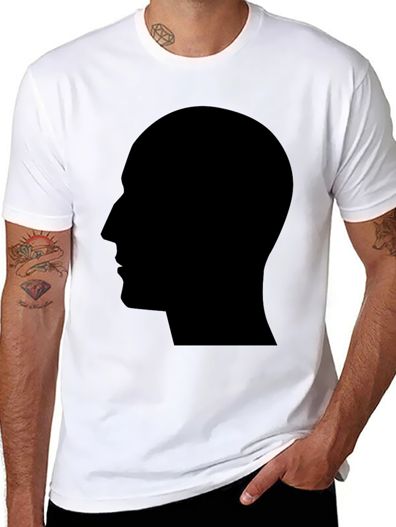 Silhouette Head Black T-Shirt - Modern Graphic Tee