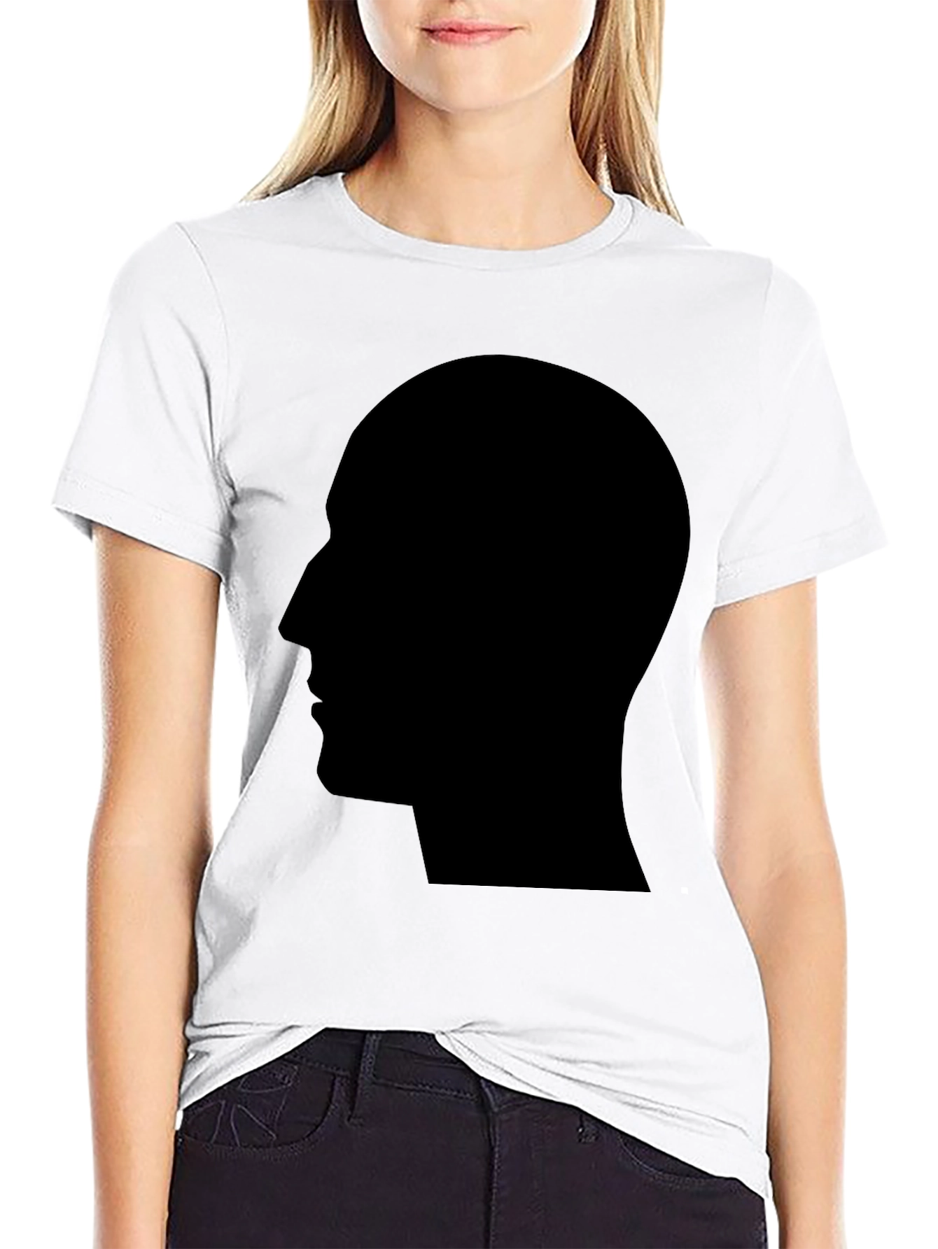 Silhouette Head Black T-Shirt - Modern Graphic Tee