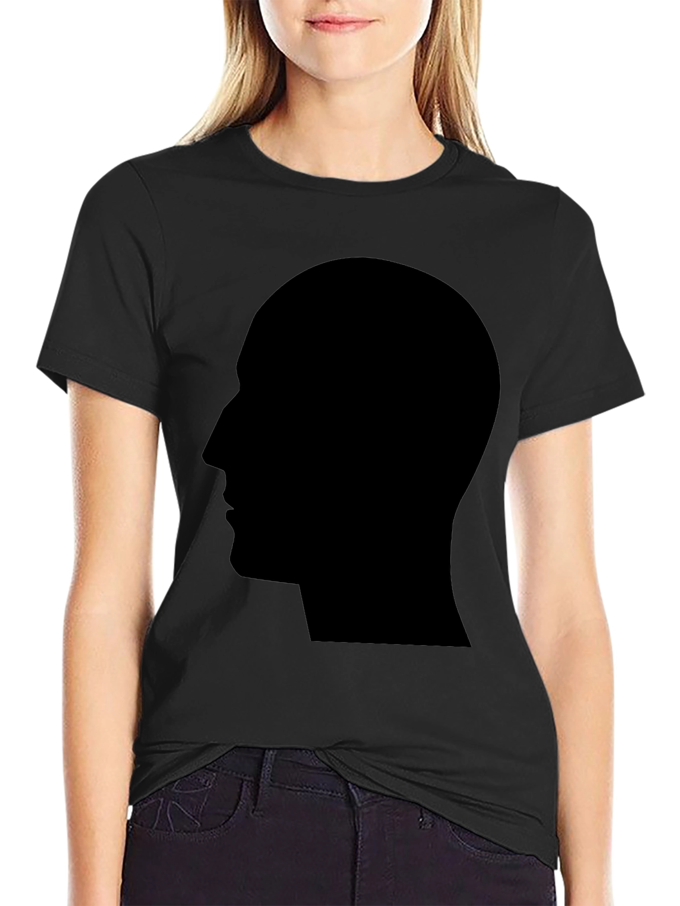Silhouette Head Black T-Shirt - Modern Graphic Tee