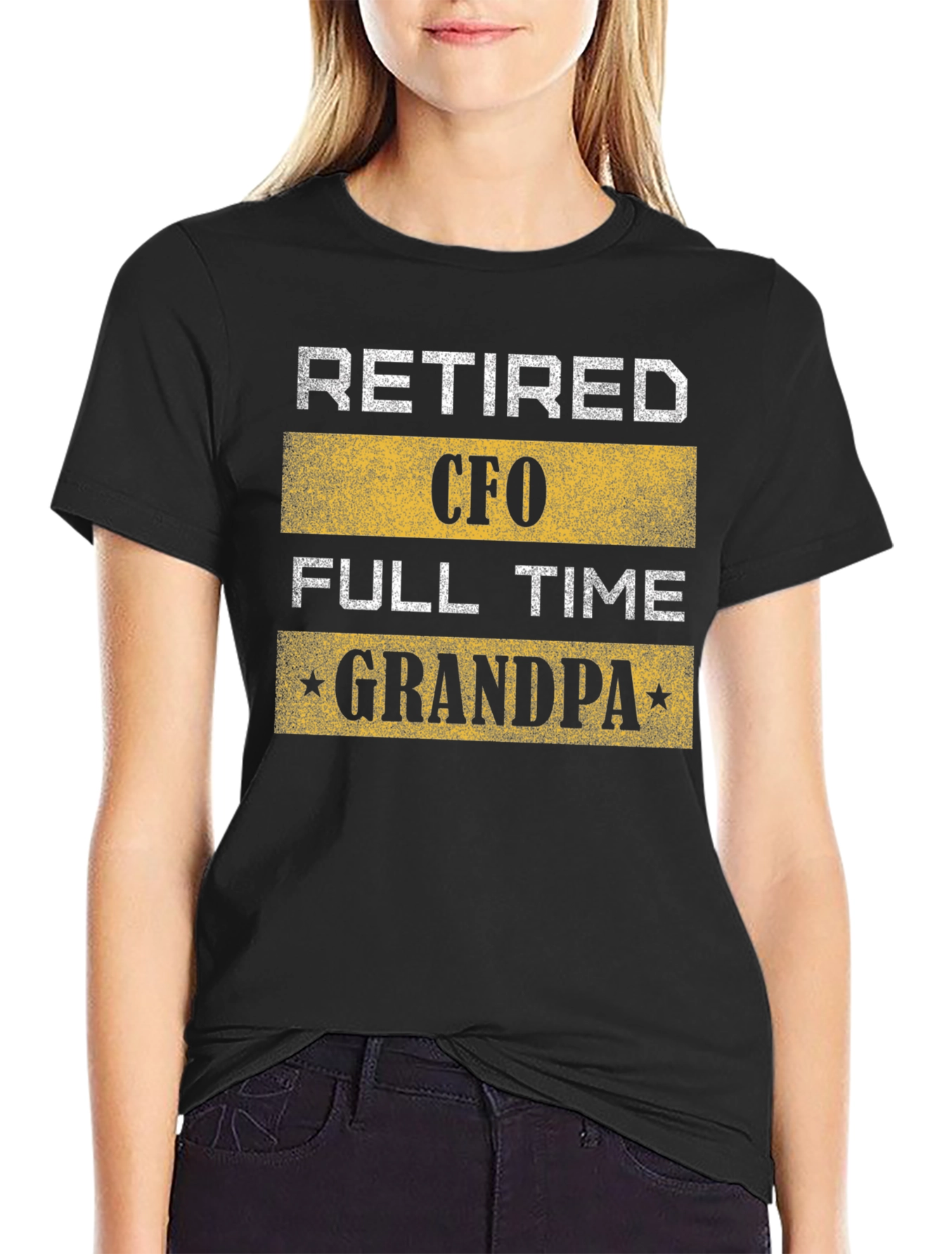 Retired CFO Full-Time Grandpa Black T-Shirt