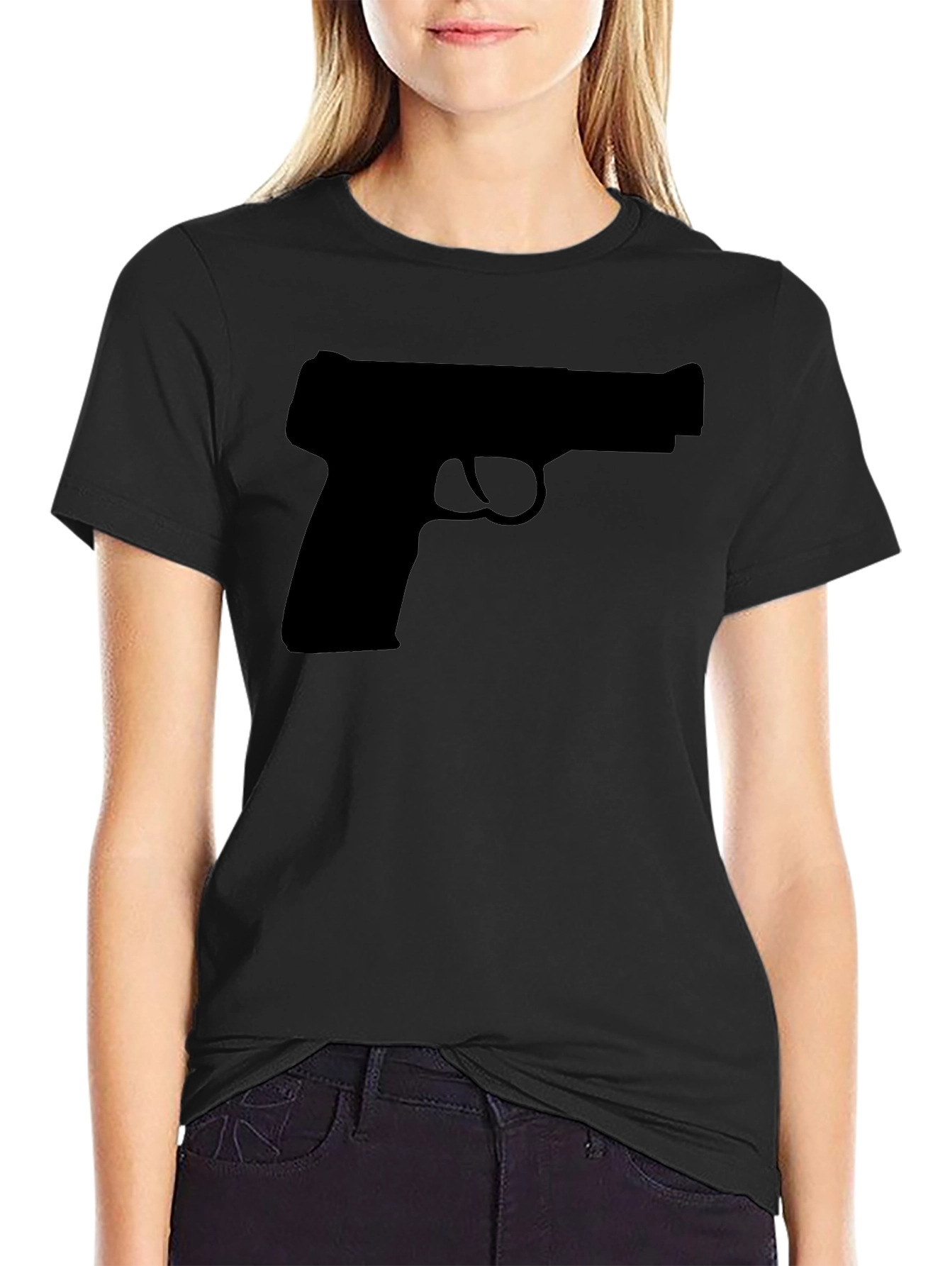 Gun Silhouette T-Shirt - Classic Black Tee