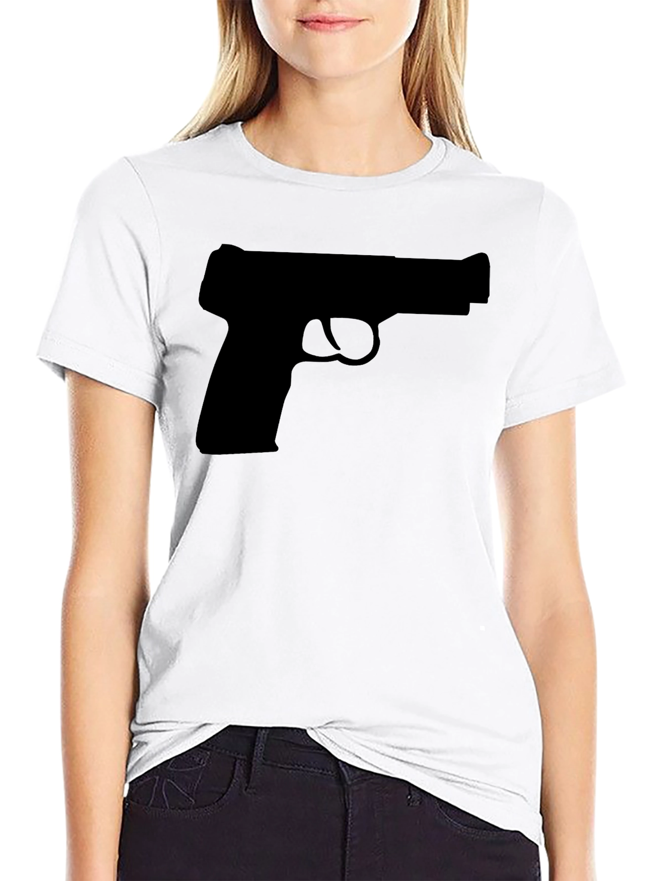 Gun Silhouette T-Shirt - Classic Black Tee