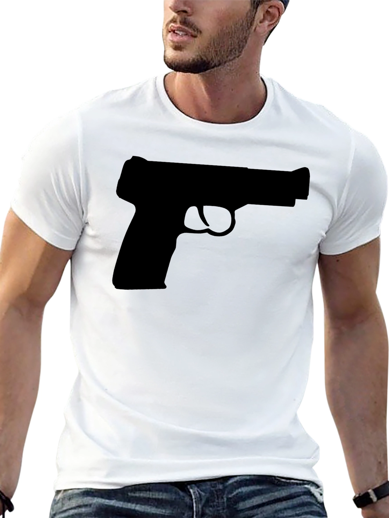 Gun Silhouette T-Shirt - Classic Black Tee