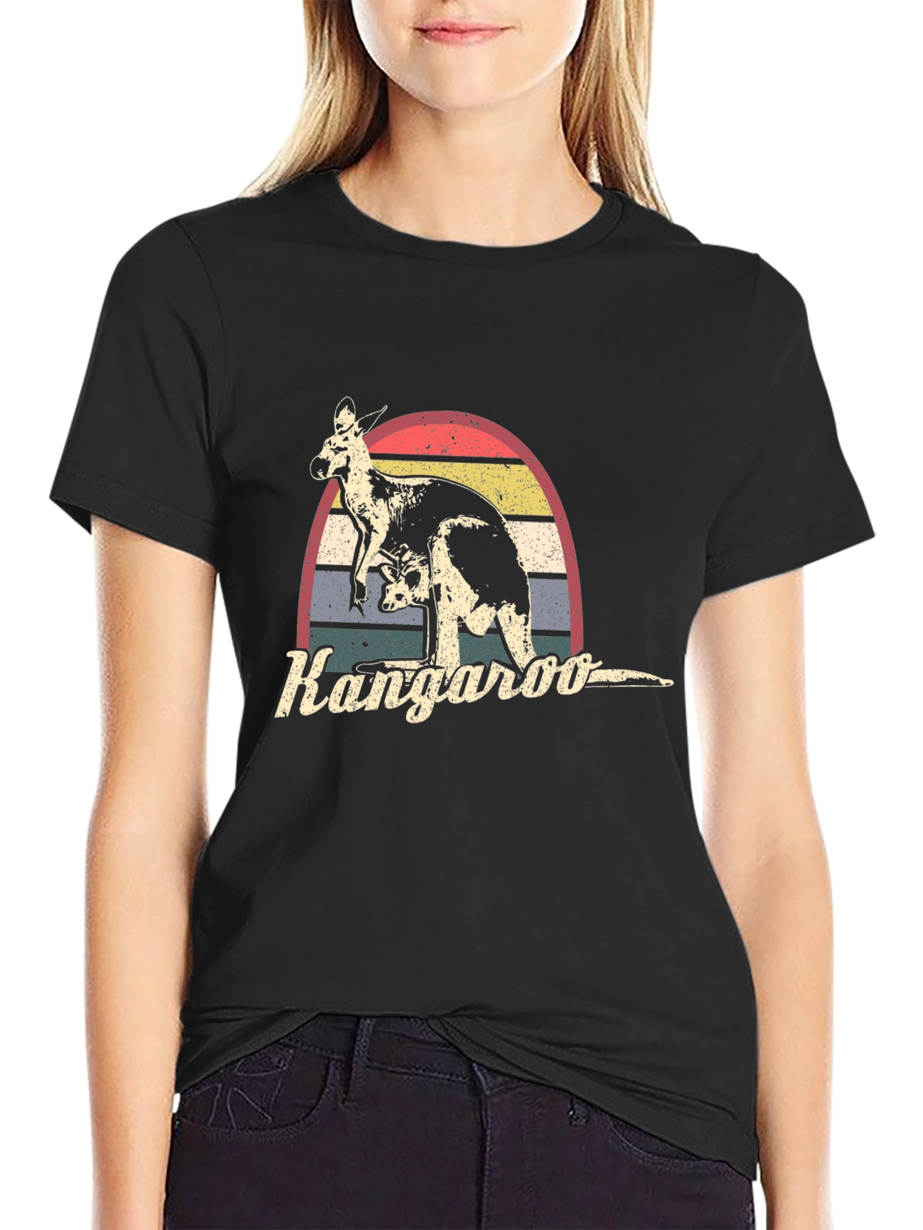 Retro Kangaroo Graphic T-Shirt