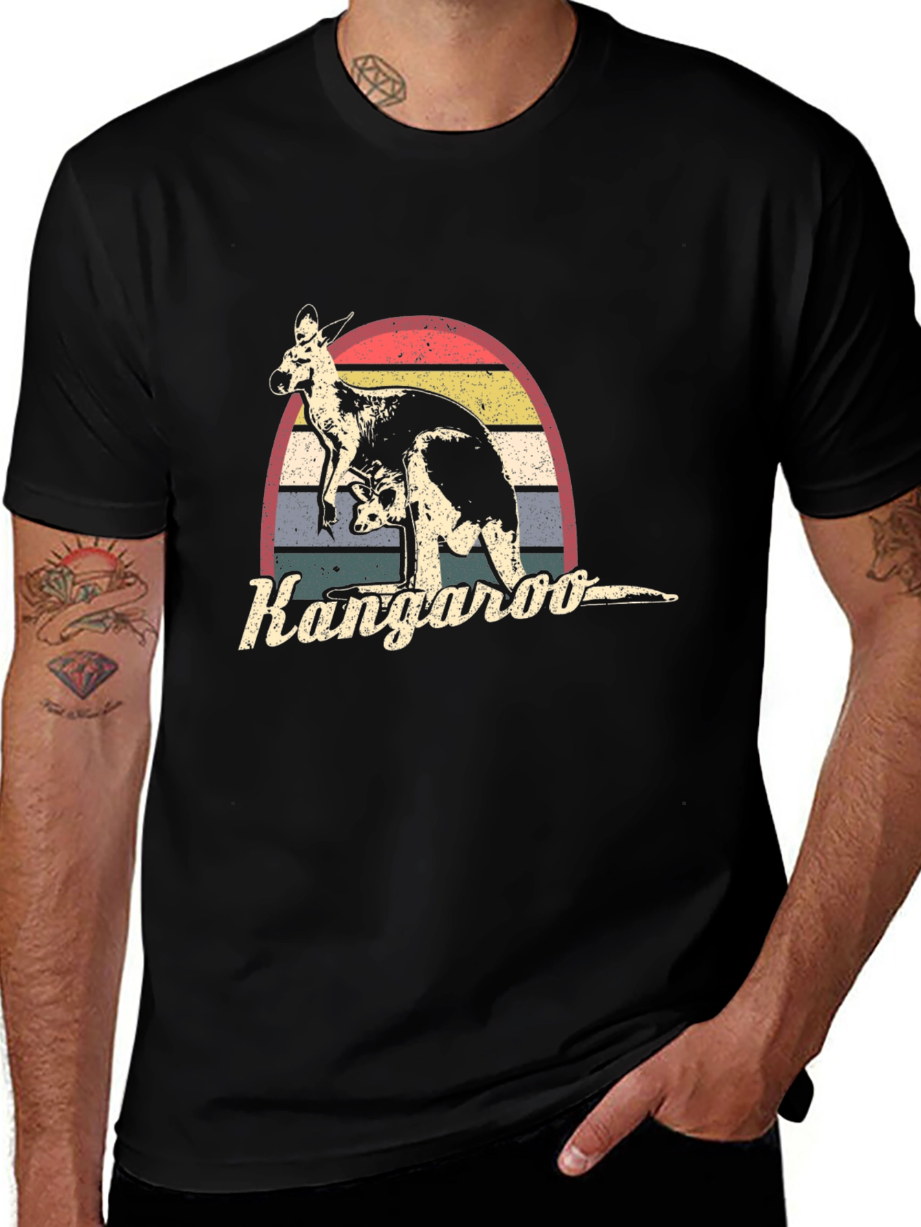 Retro Kangaroo Graphic T-Shirt