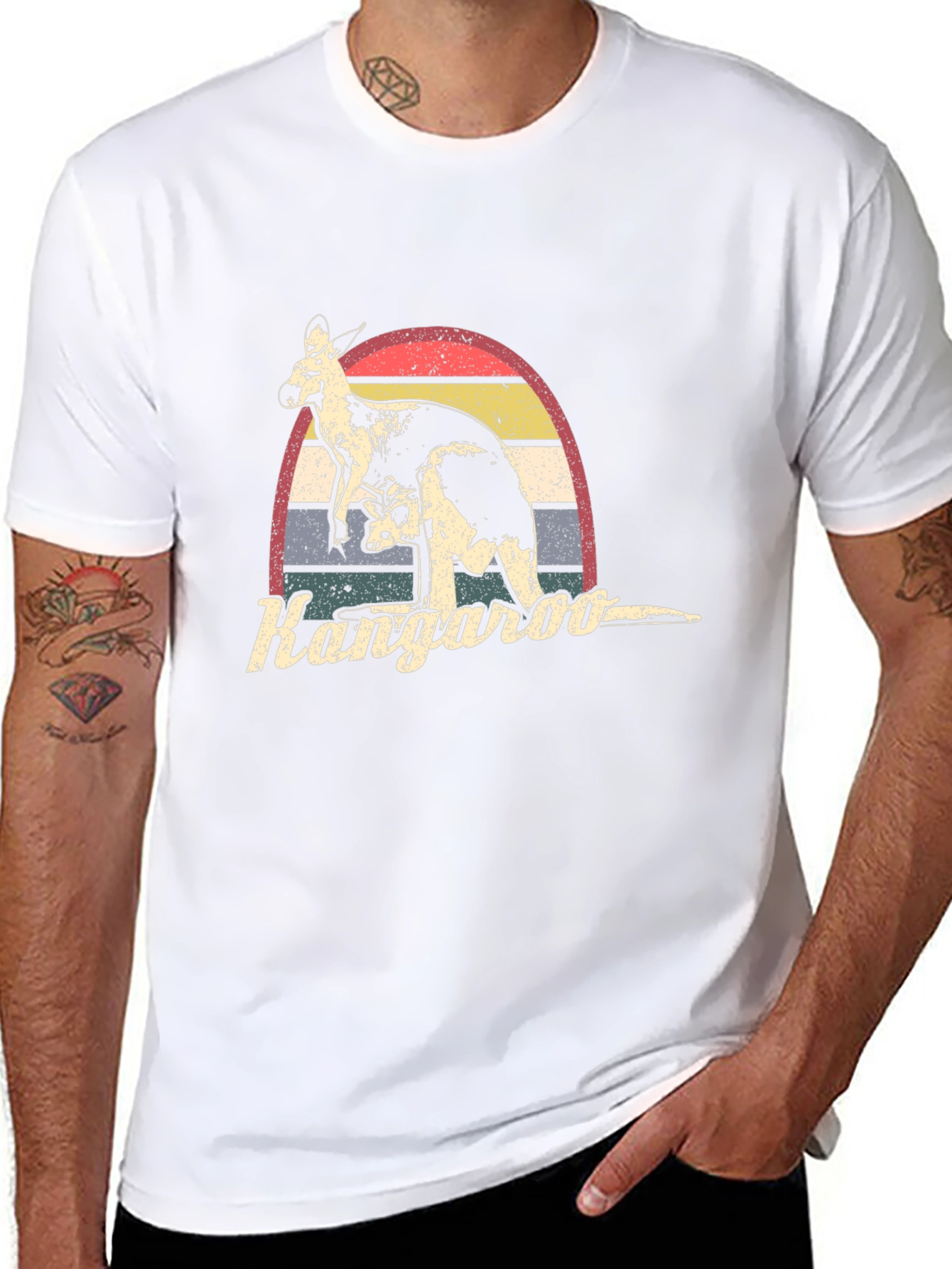 Retro Kangaroo Graphic T-Shirt