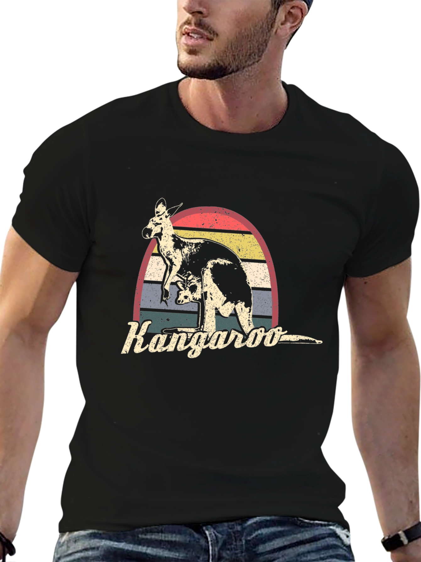 Retro Kangaroo Graphic T-Shirt