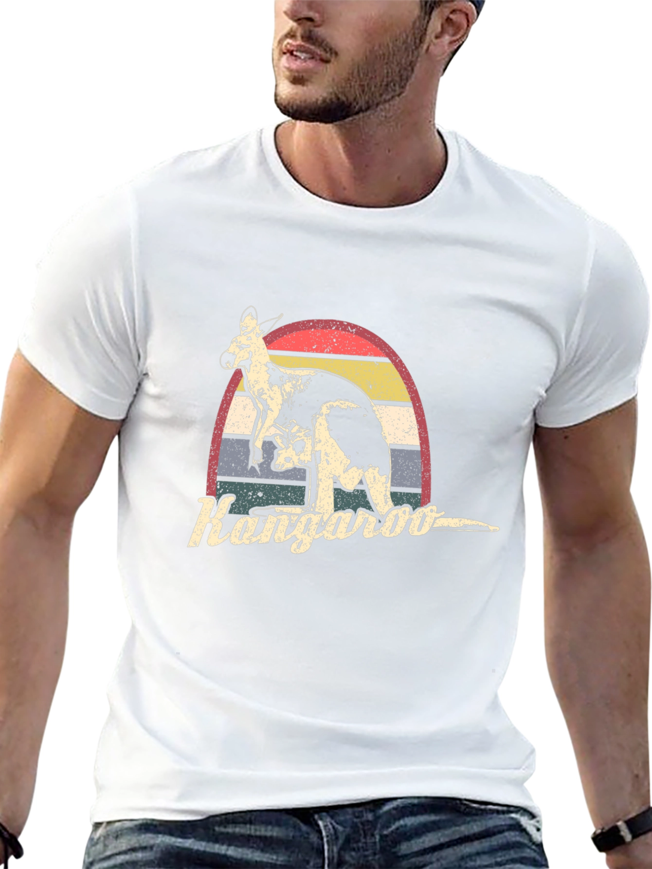 Retro Kangaroo Graphic T-Shirt