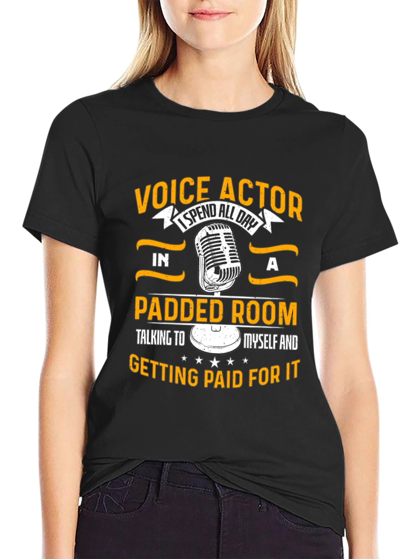 Voice Actor Padded Room Black T-Shirt