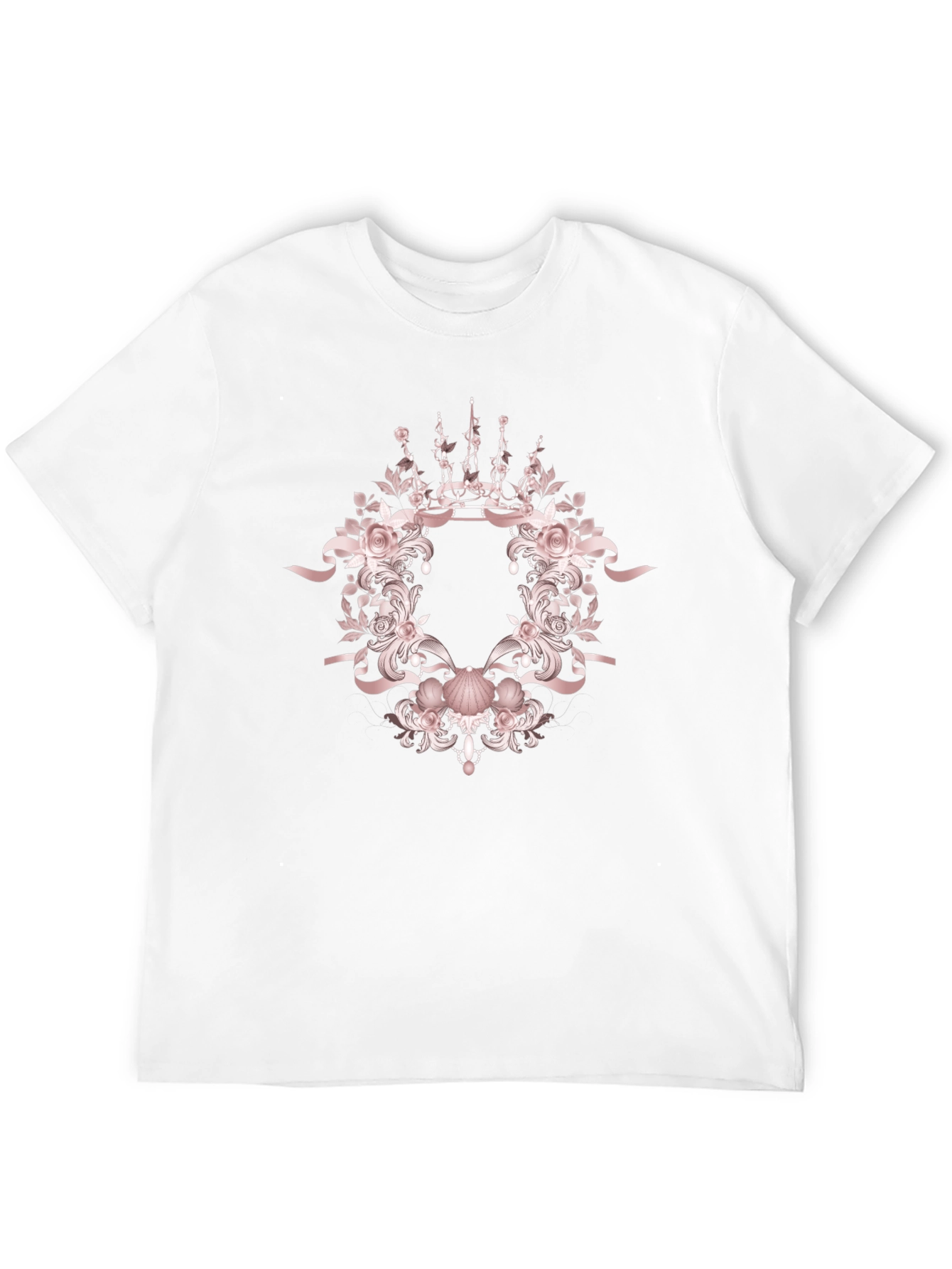 Elegant Floral Crown Graphic T-Shirt