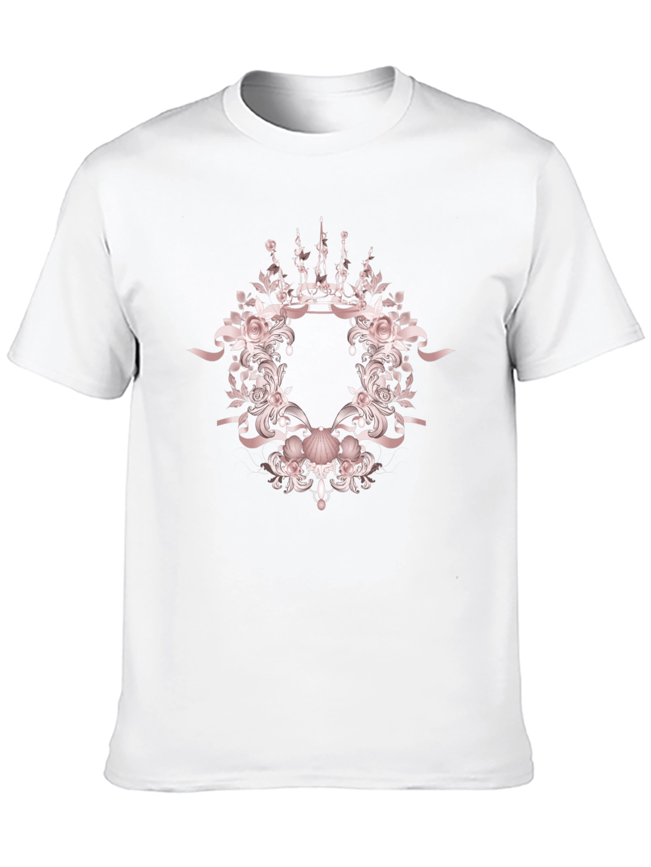 Elegant Floral Crown Graphic T-Shirt