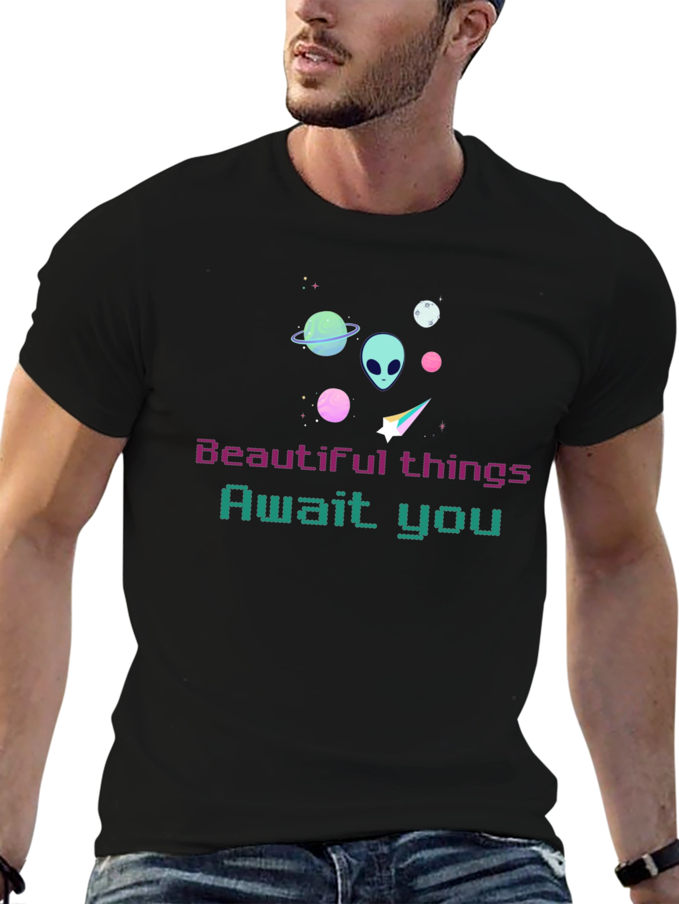 Space Alien Graphic T-Shirt - Beautiful Things Await You