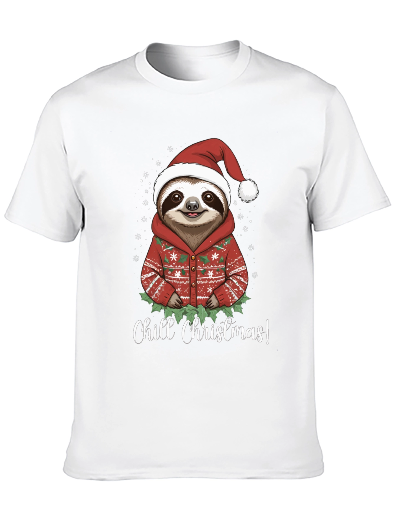 Chill Christmas Sloth T-Shirt - Holiday Apparel