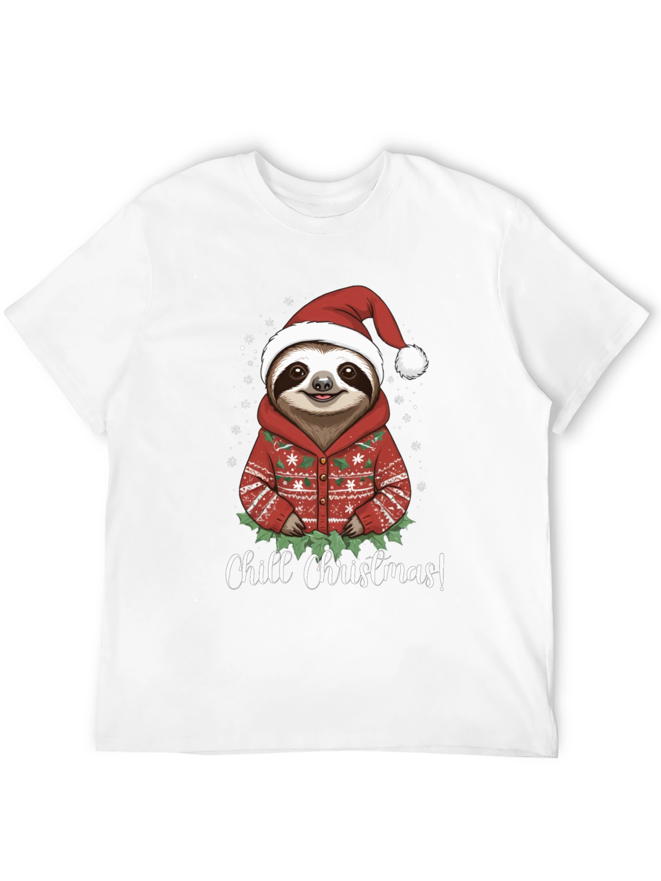 Chill Christmas Sloth T-Shirt - Holiday Apparel