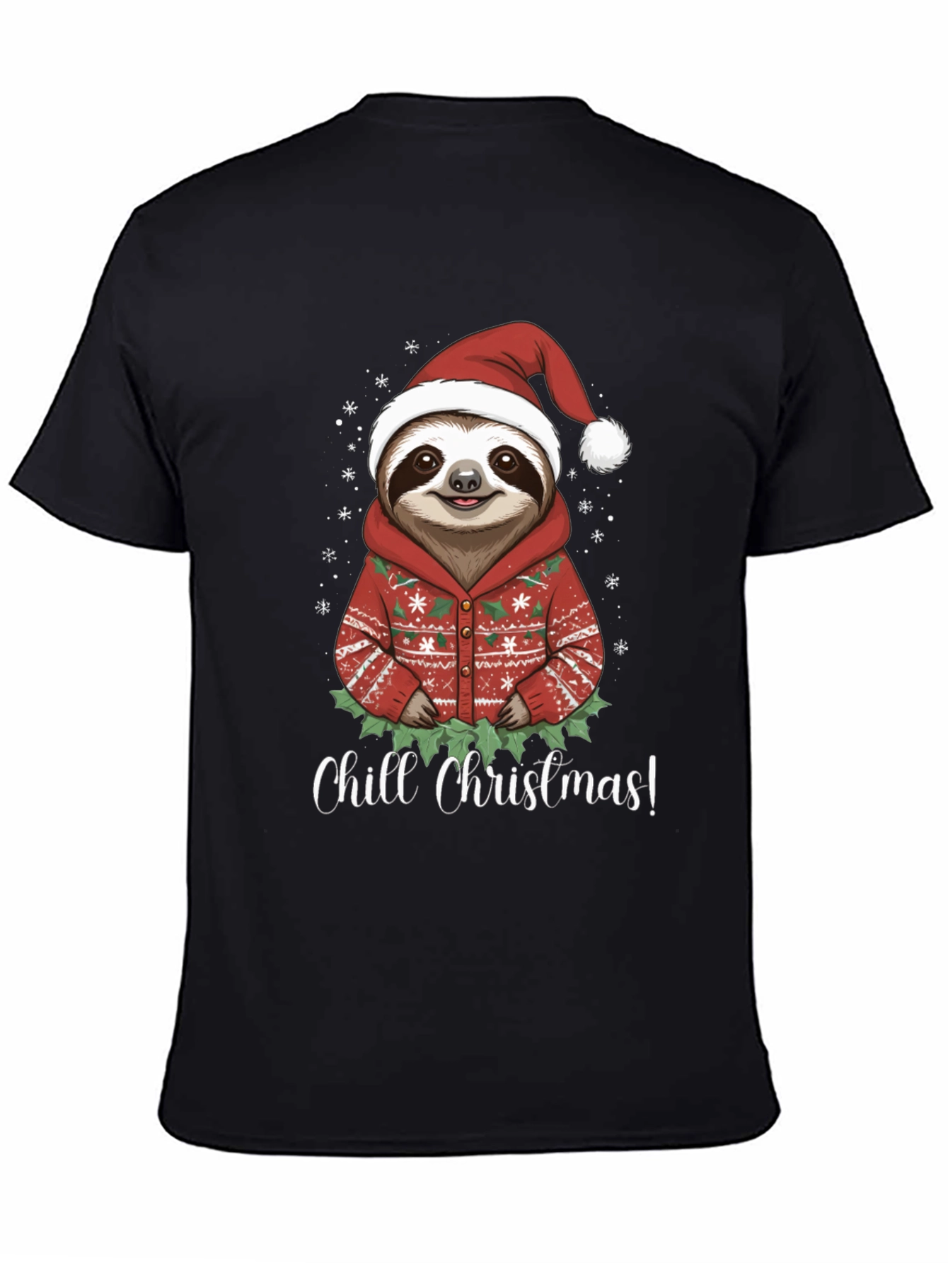 Chill Christmas Sloth T-Shirt - Holiday Apparel